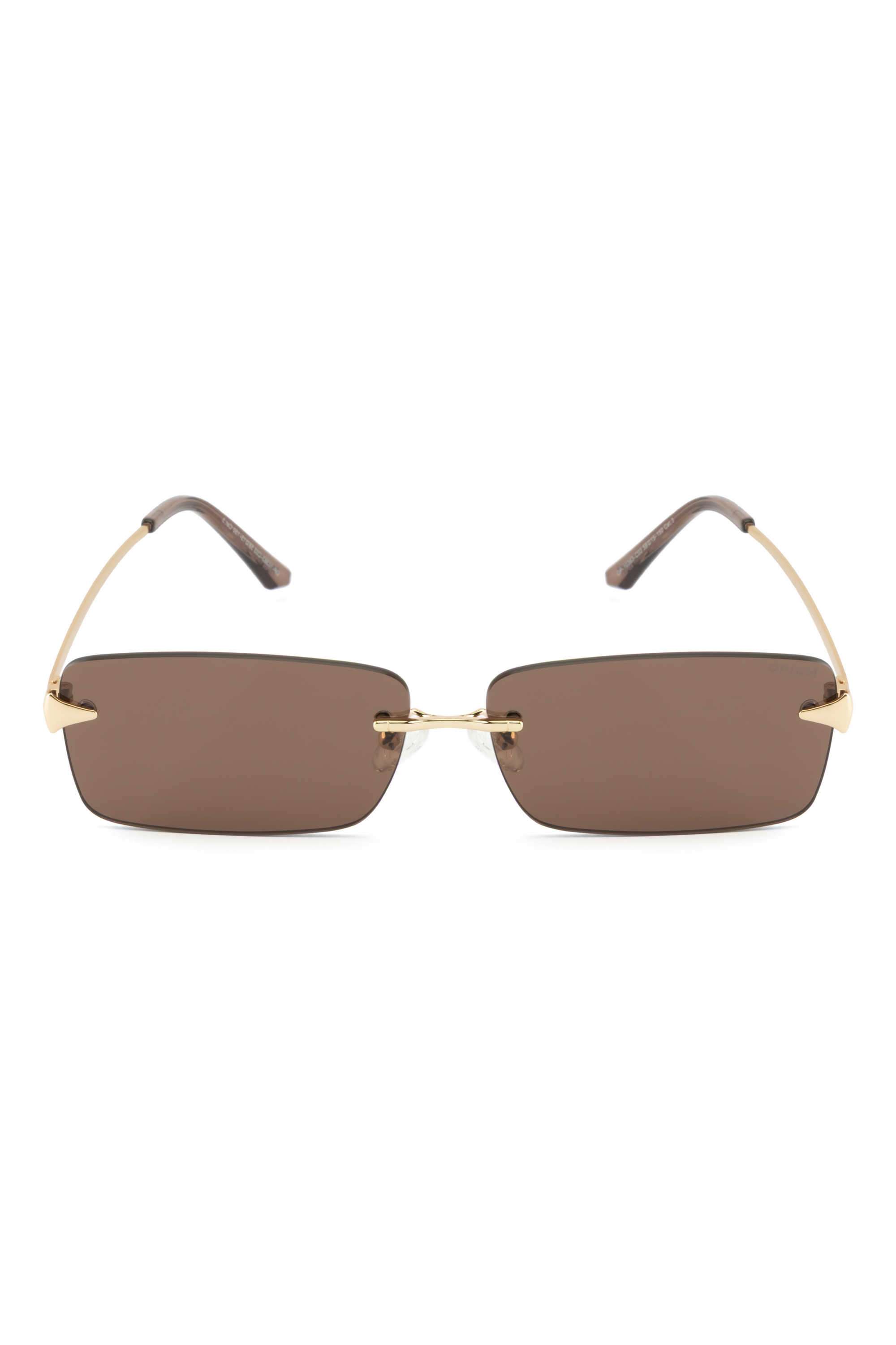 Unisex-Rimless-Non-Polarized-Rectangular-Sunglasses
