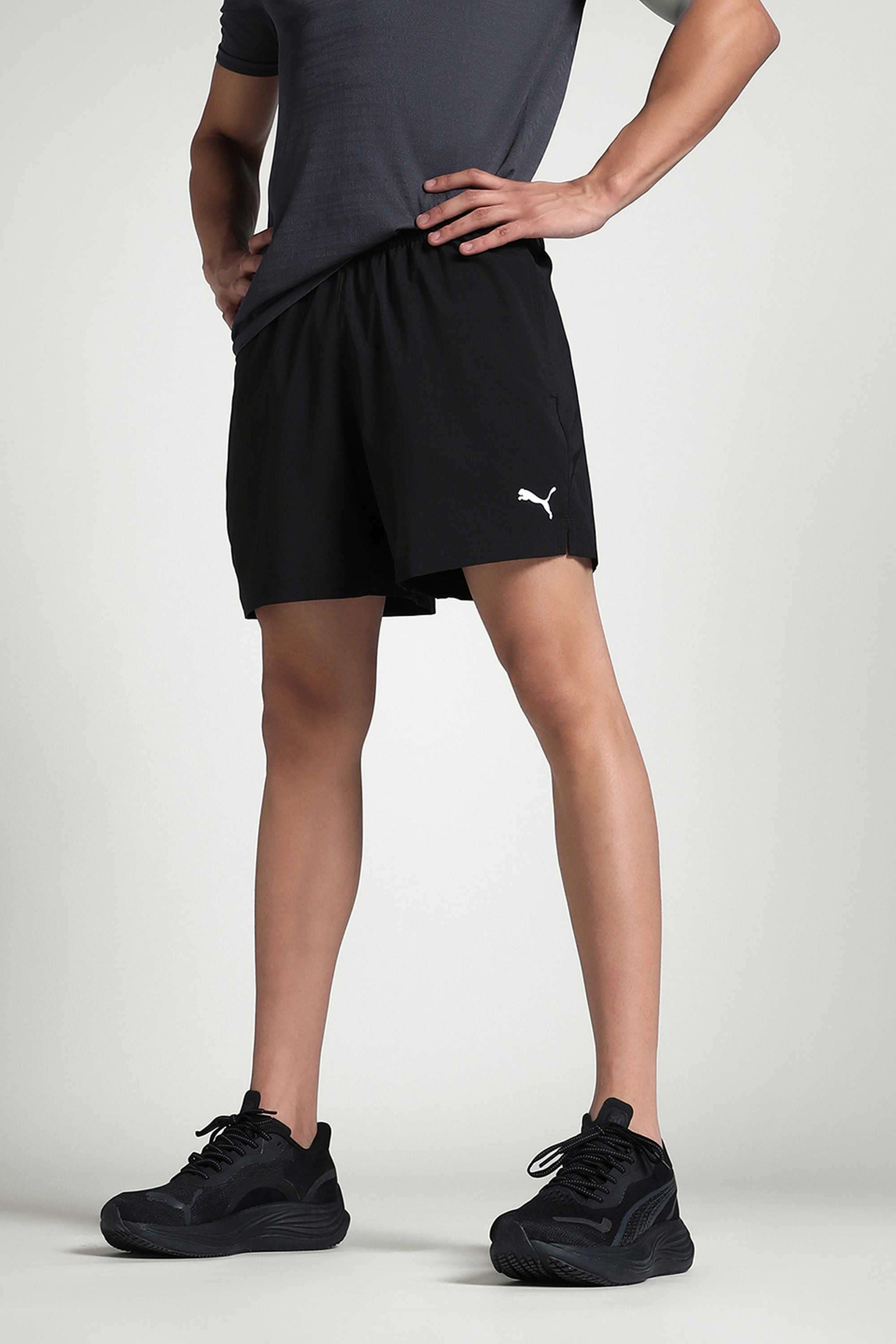 Solid-Polyester-Drawstring-Men-s-Shorts