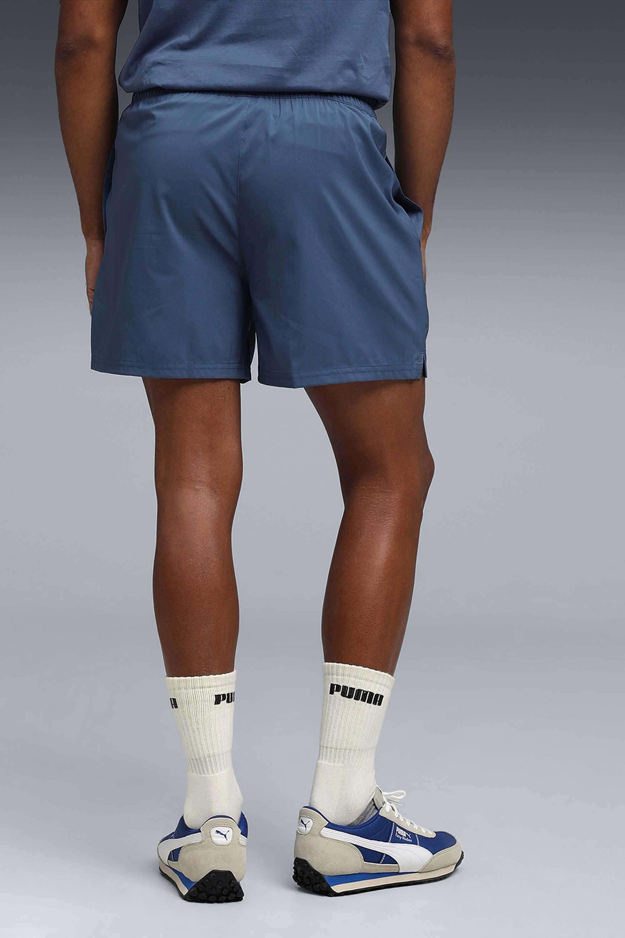 Solid-Polyester-Drawstring-Men-s-Shorts