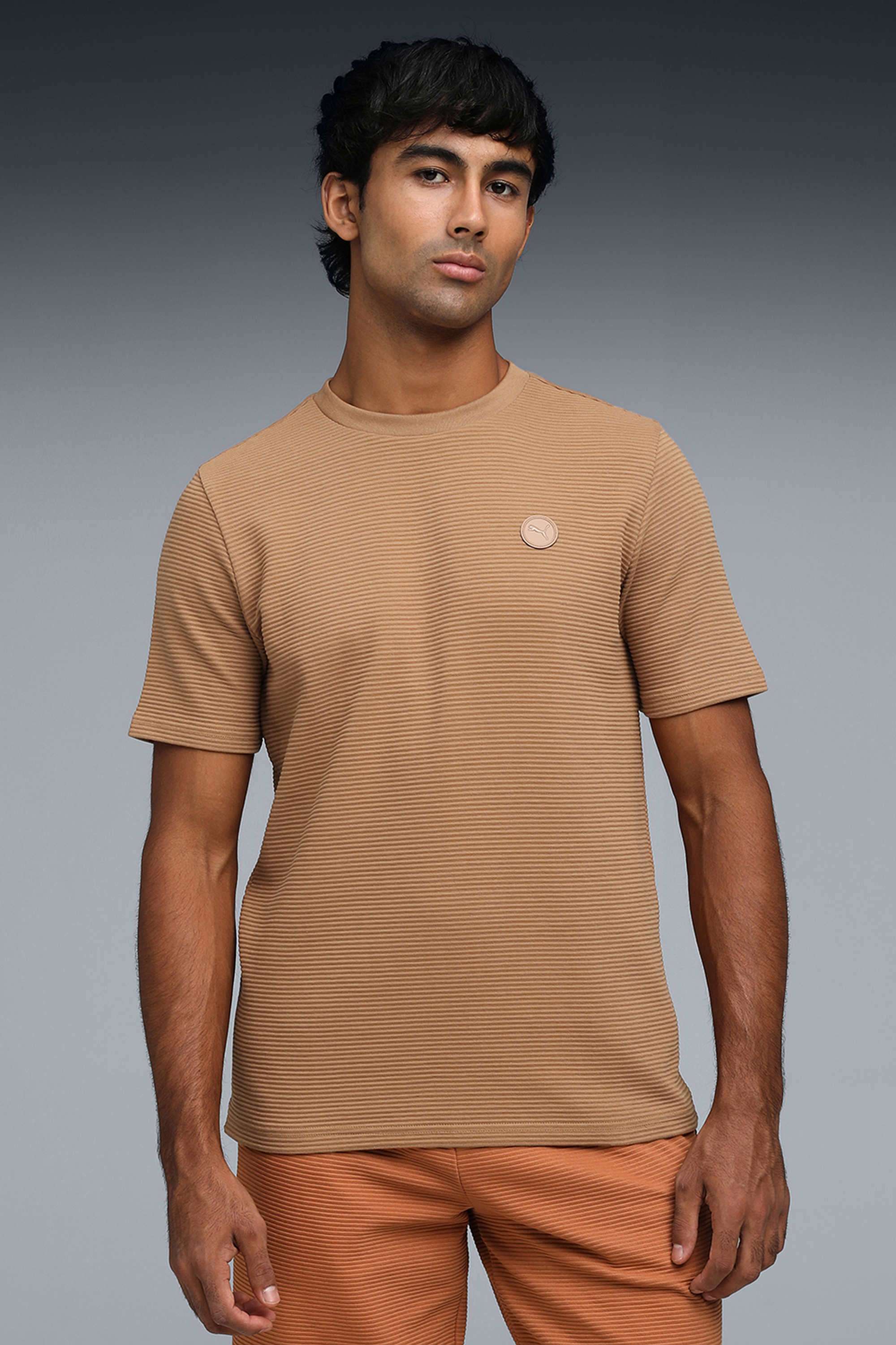 Textured-Cotton-Regular-Fit-Men-T-Shirt