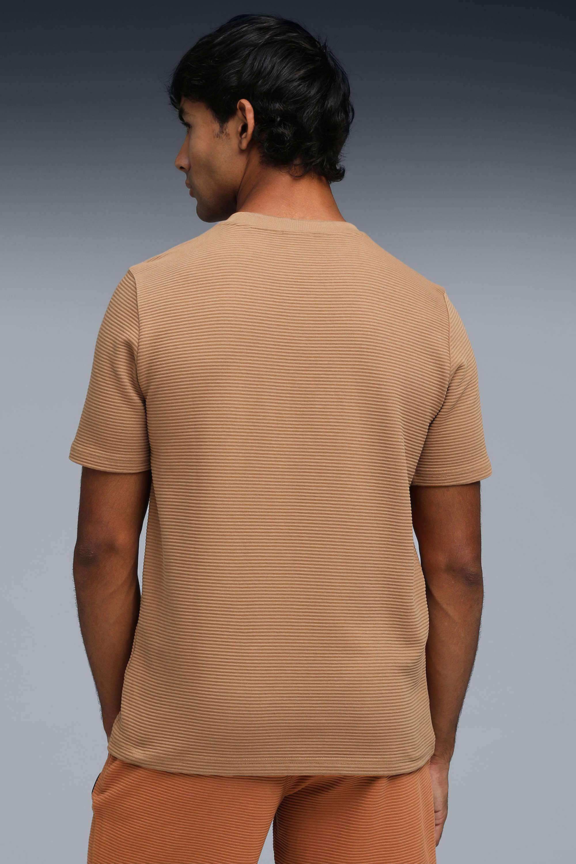Textured-Cotton-Regular-Fit-Men-T-Shirt