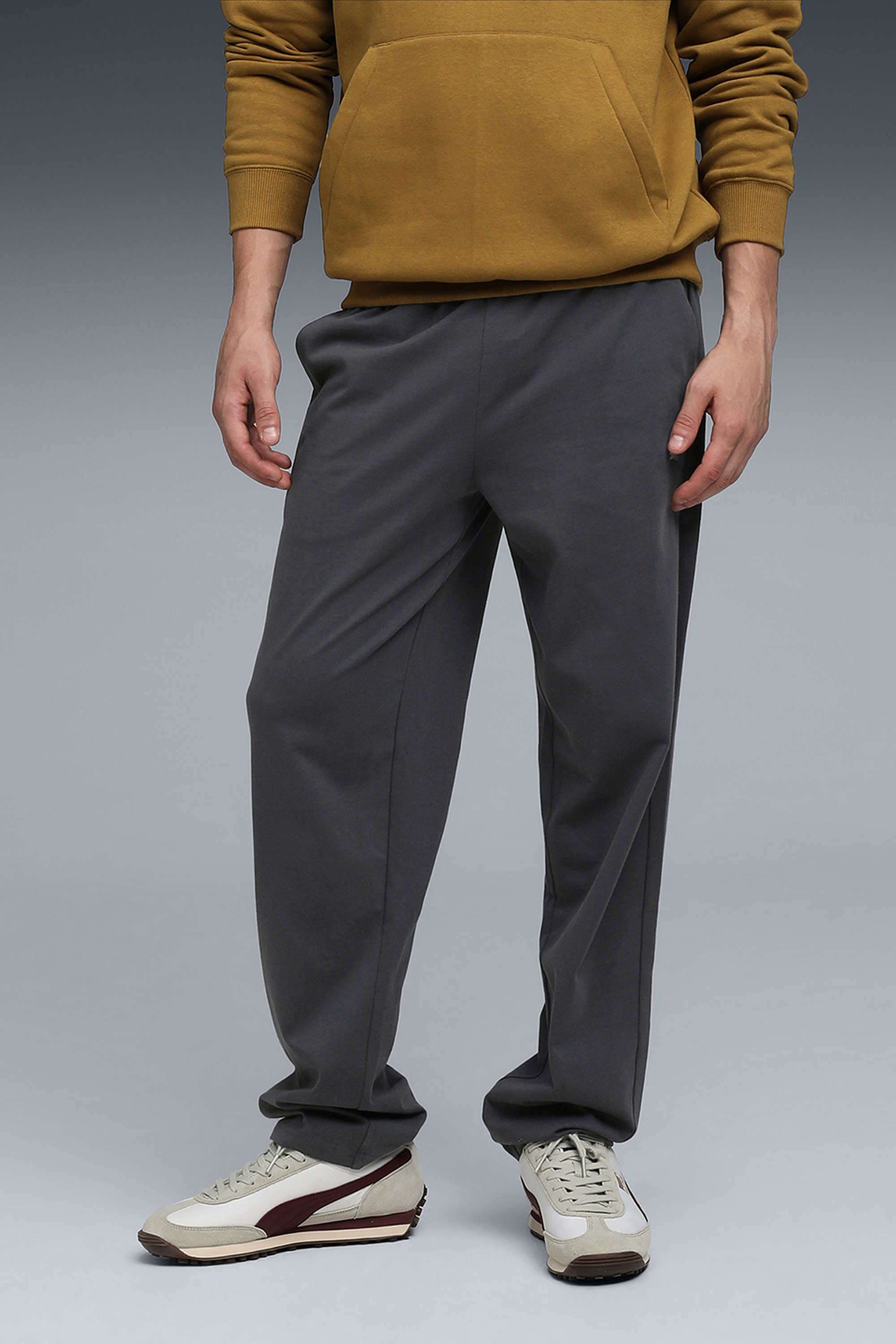 Solid-Cotton-Regular-Fit-Men-Track-Pants