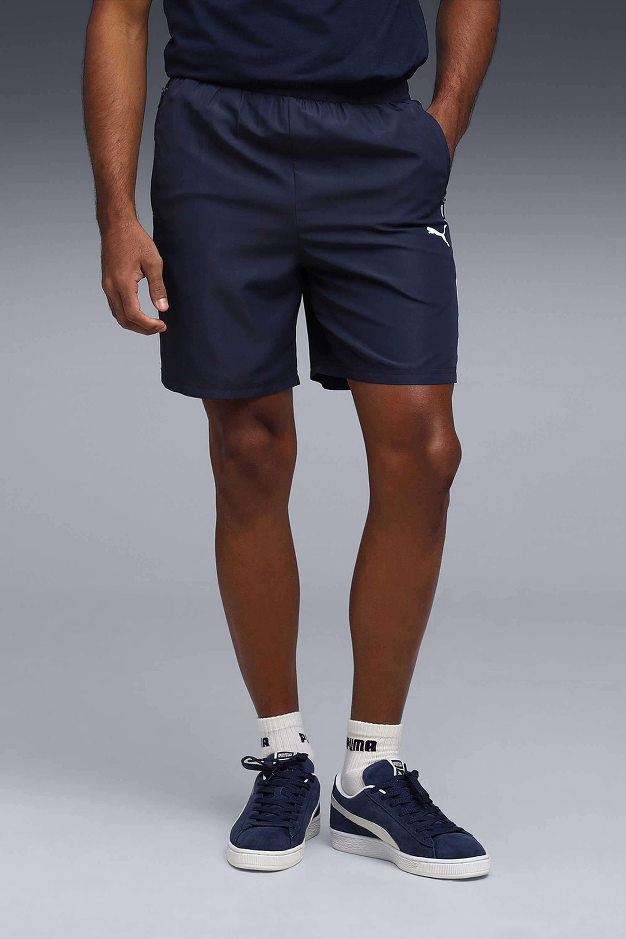 Solid-polyester-Drawstring-Men-s-Shorts