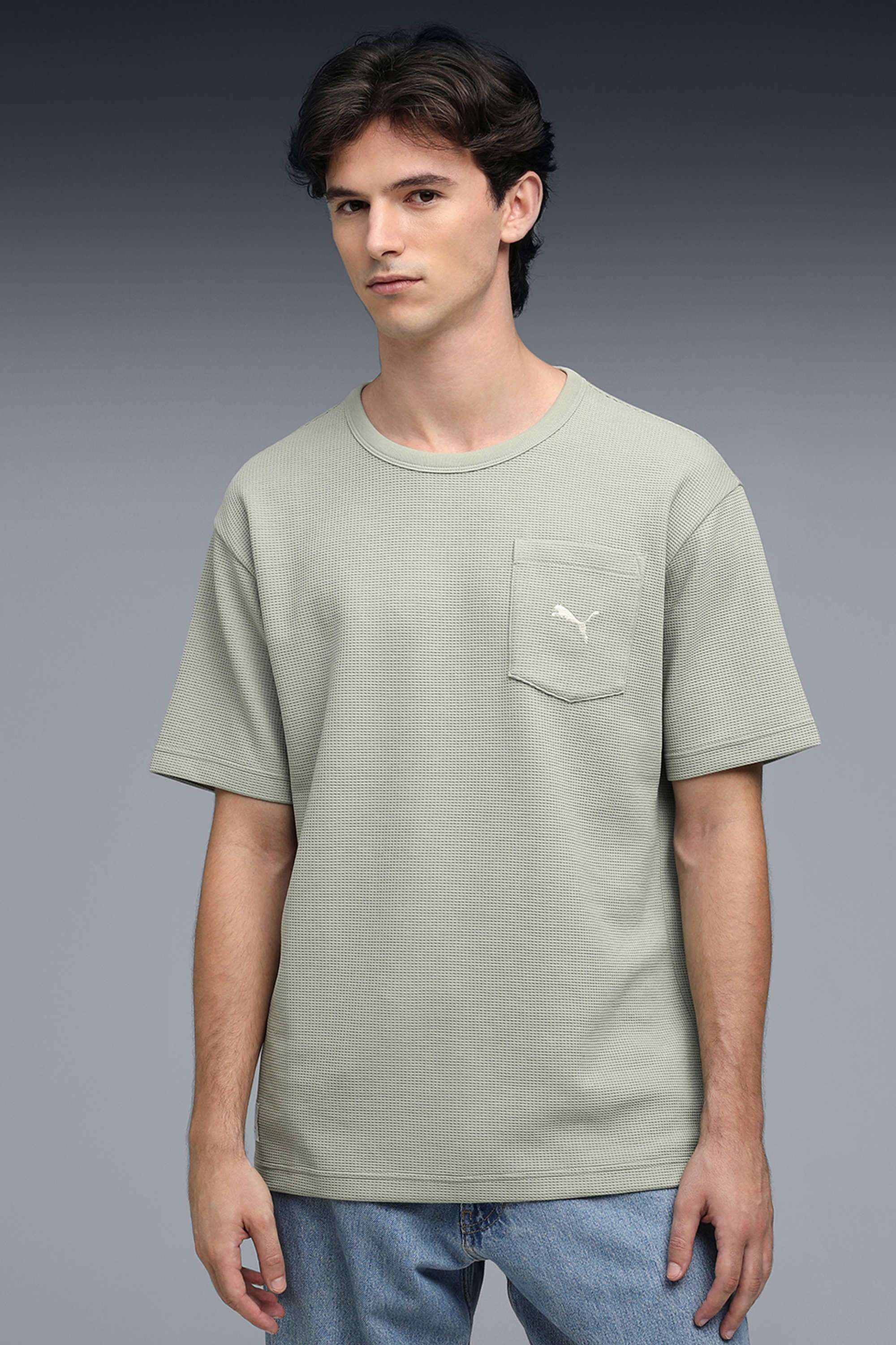 Textured-Cotton-Regular-Fit-Men-T-Shirt