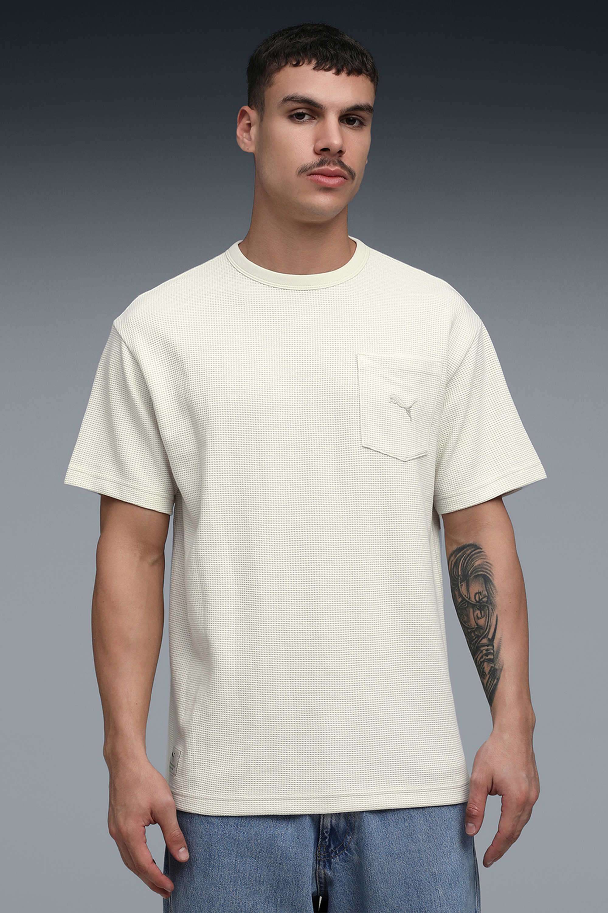Textured-Cotton-Regular-Fit-Men-T-Shirt