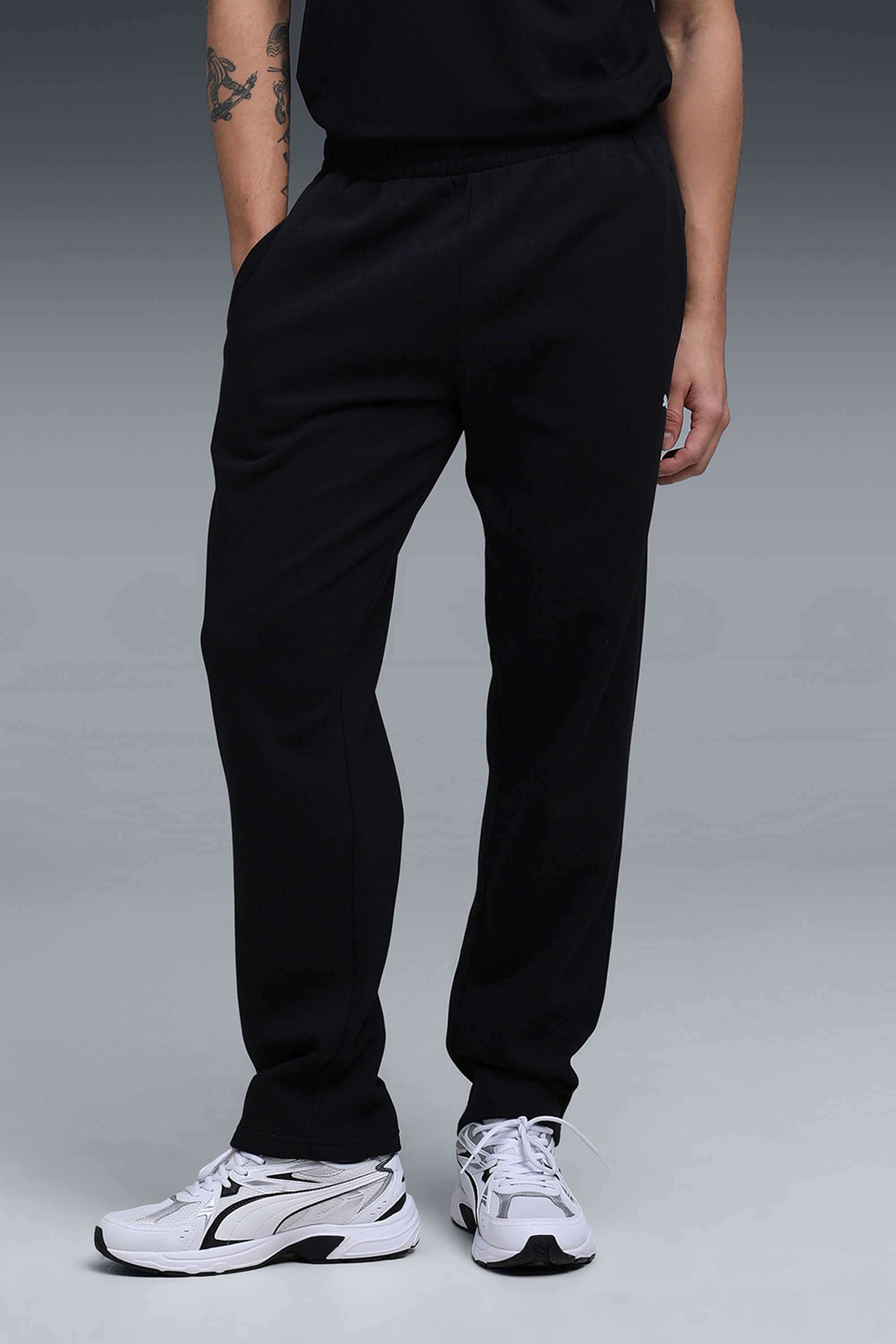 Solid-Cotton-Regular-Fit-Men-Track-Pants