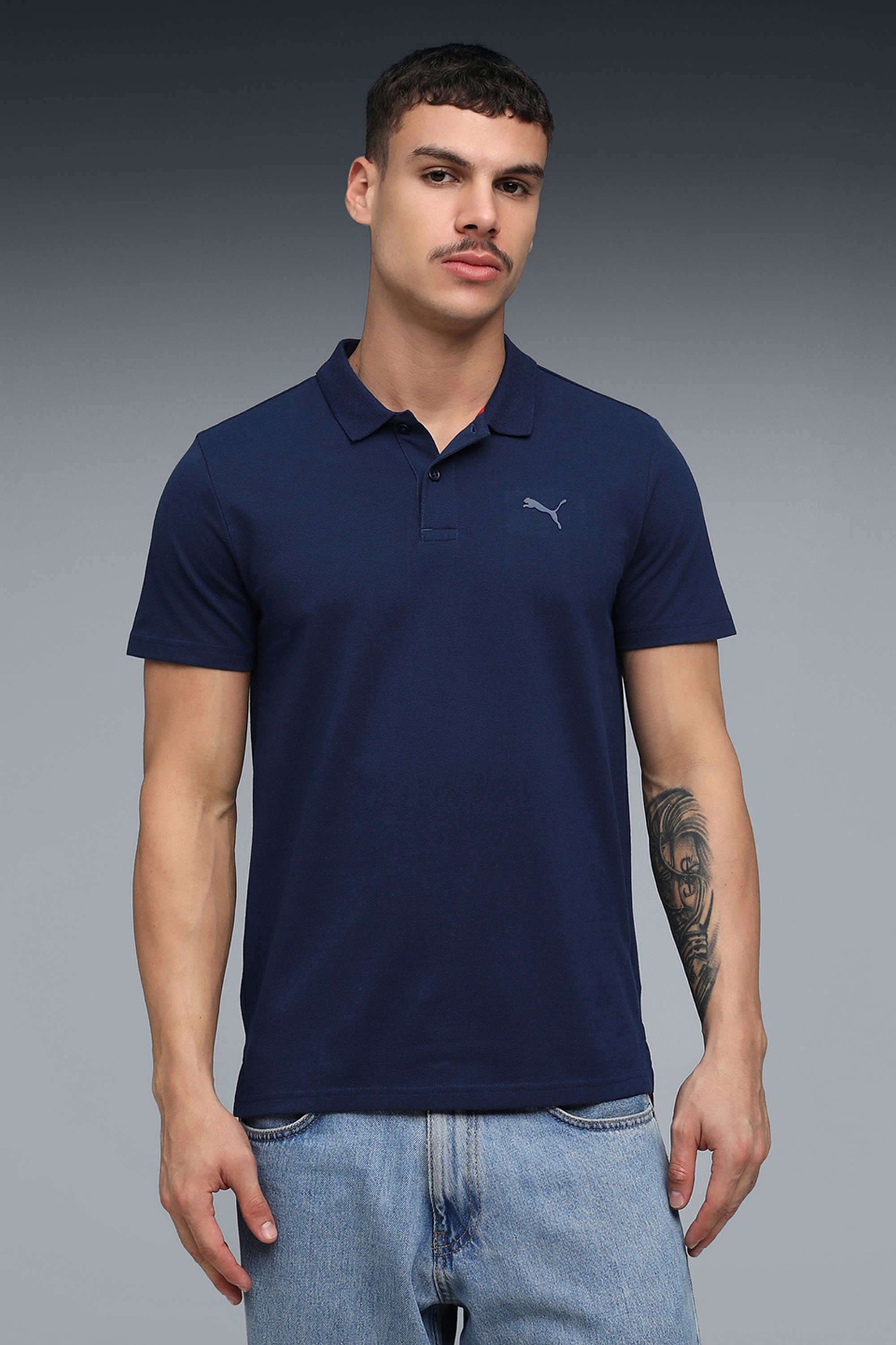 Solid-Cotton-Slim-Fit-Men-Polo-T-Shirt