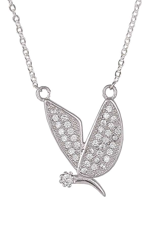 Cubic-Zirconia-Silver-Lobster-Claw-Clasp-Womens-Pendant