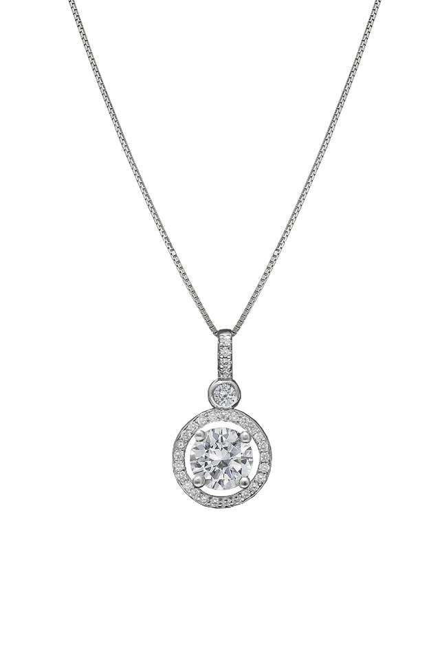 Cubic-Zirconia-Sterling-Silver-Lobster-Claw-Clasp-Western-Pendant