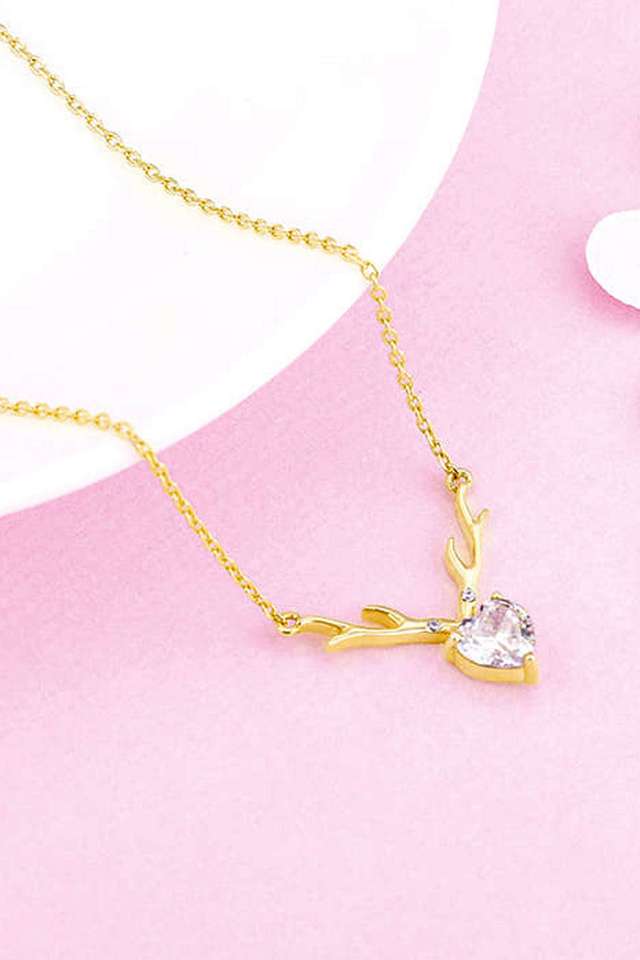 Golden-Deer-Heart-Necklace