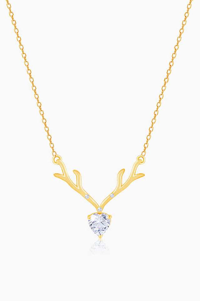 Golden-Deer-Heart-Necklace