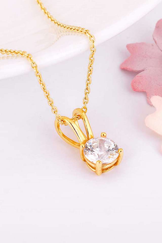 Golden-Zircon-Pendant-With-Link-Chain