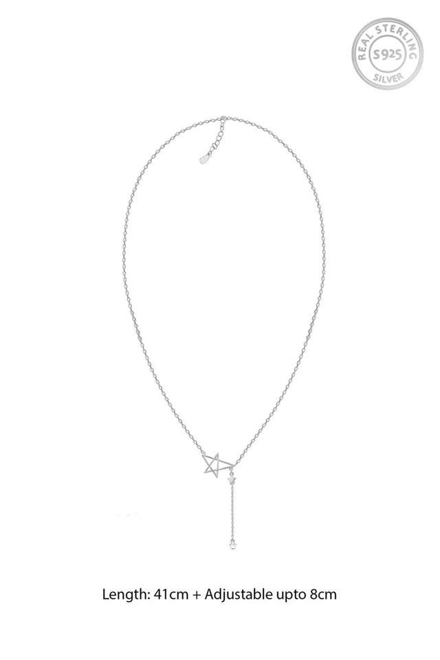 Cubic-Zirconia-Silver-Lobster-Claw-Clasp-Womens-Pendant