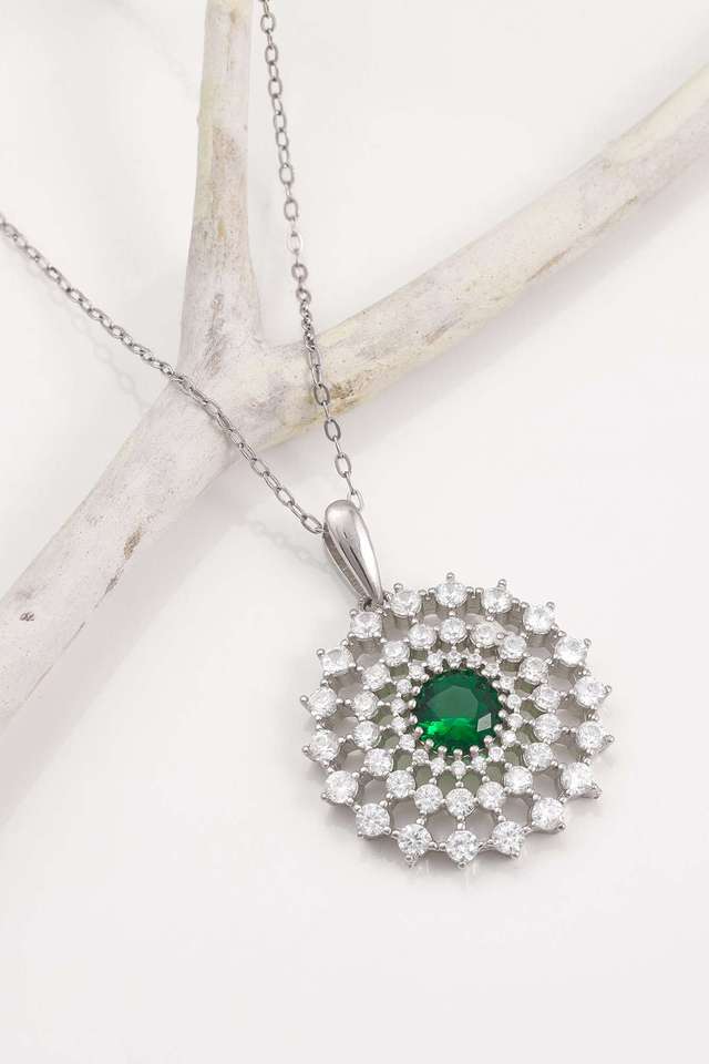 Silver-Zircon-Emerald-Sunshine-Pendant