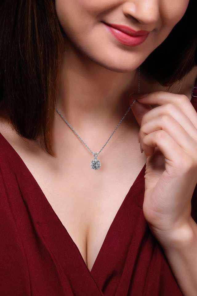 Cubic-Zirconia-Sterling-Silver-Lobster-Claw-Clasp-Western-Pendant