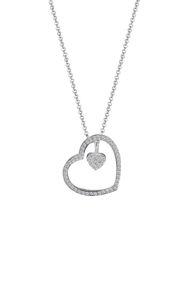 Sterling-Silver-Cubic-Zirconia-Womens-Western-Pendant