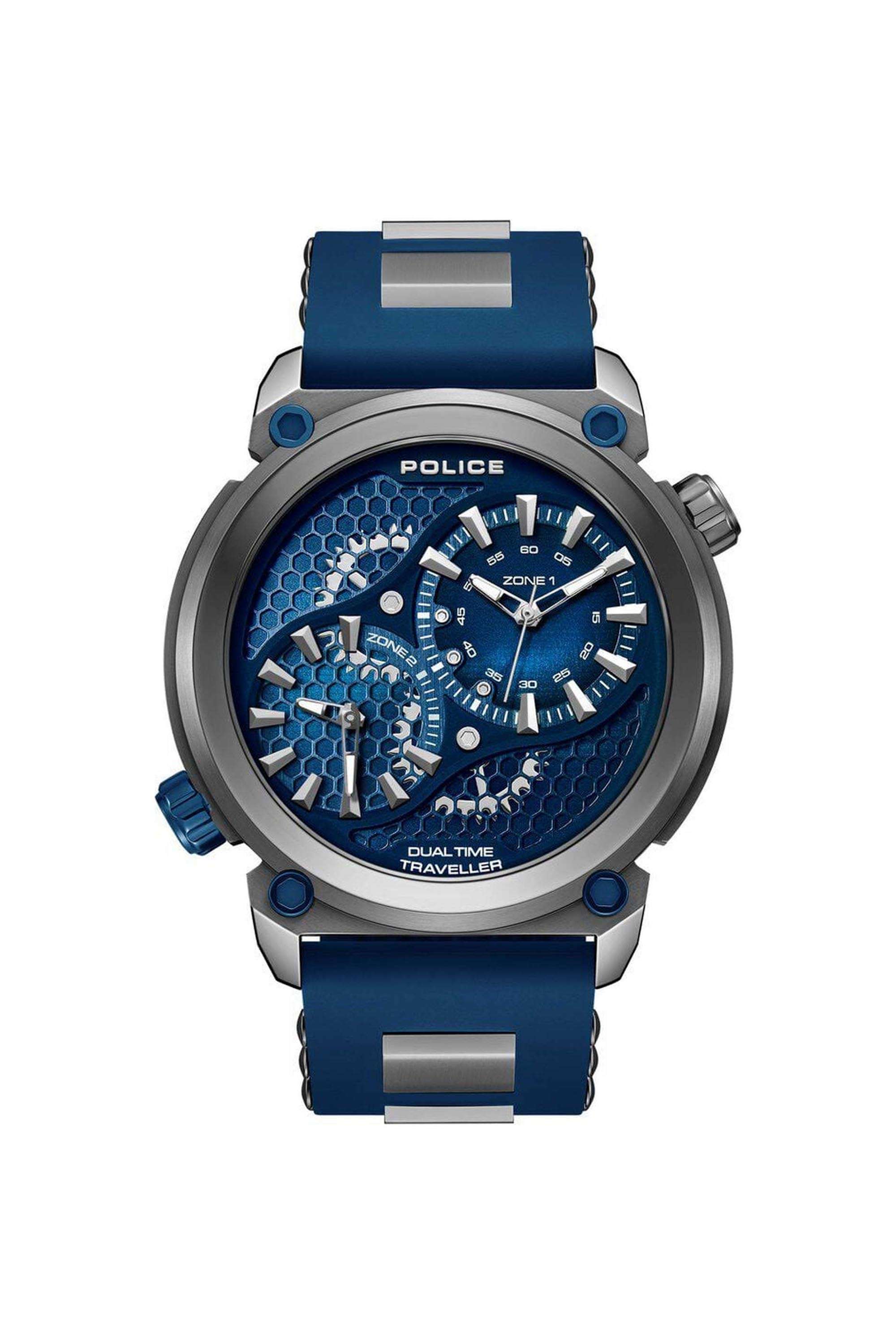 Men-s-48-mm-Analog-Quartz-Watch---Black-Dial-With-Blue-Silicone-Strap-(PLPEWGM0071803)