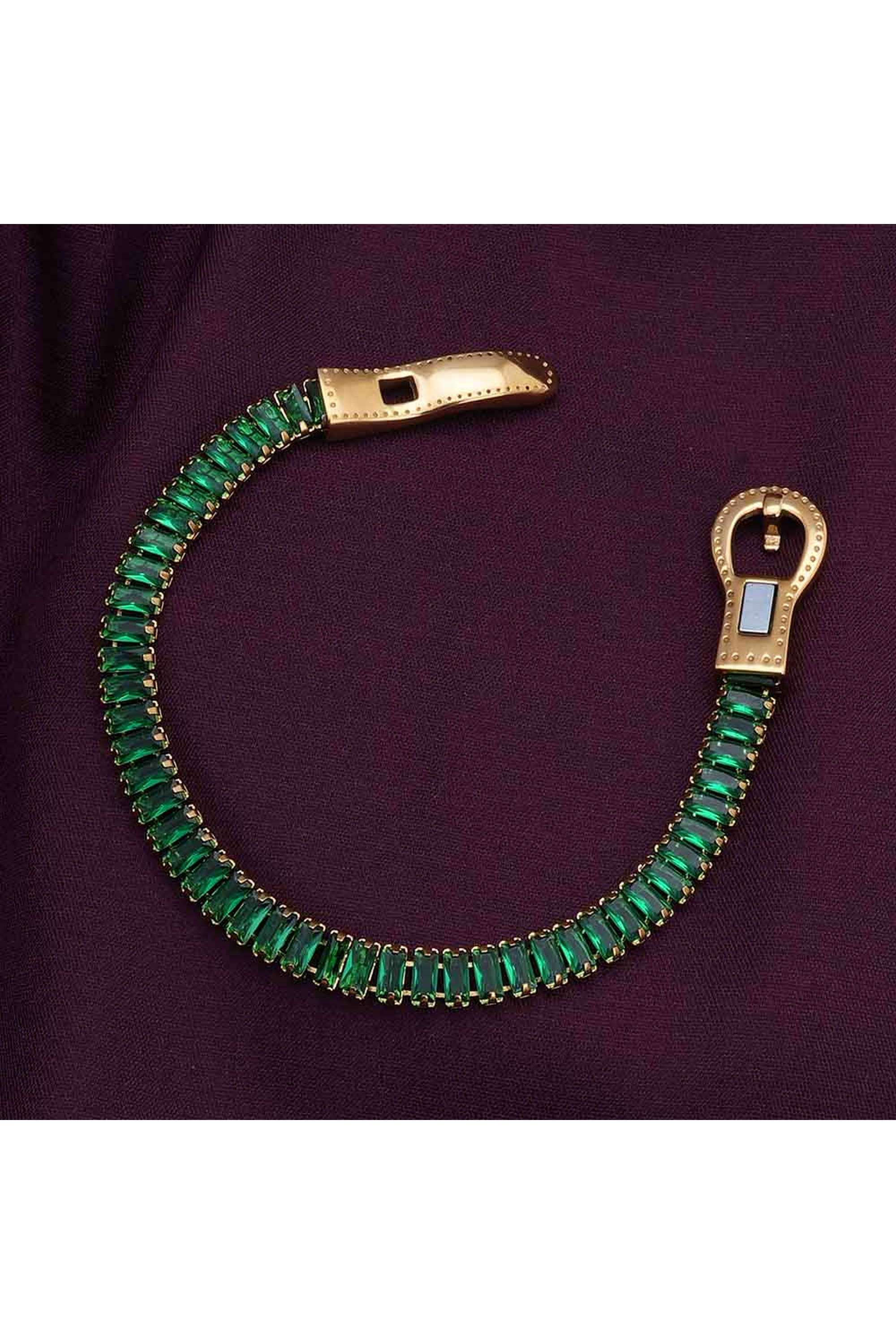 Green-Baguette-Tennis-Bracelet-for-Womens-Waterproof-&-Anti-Tarnish