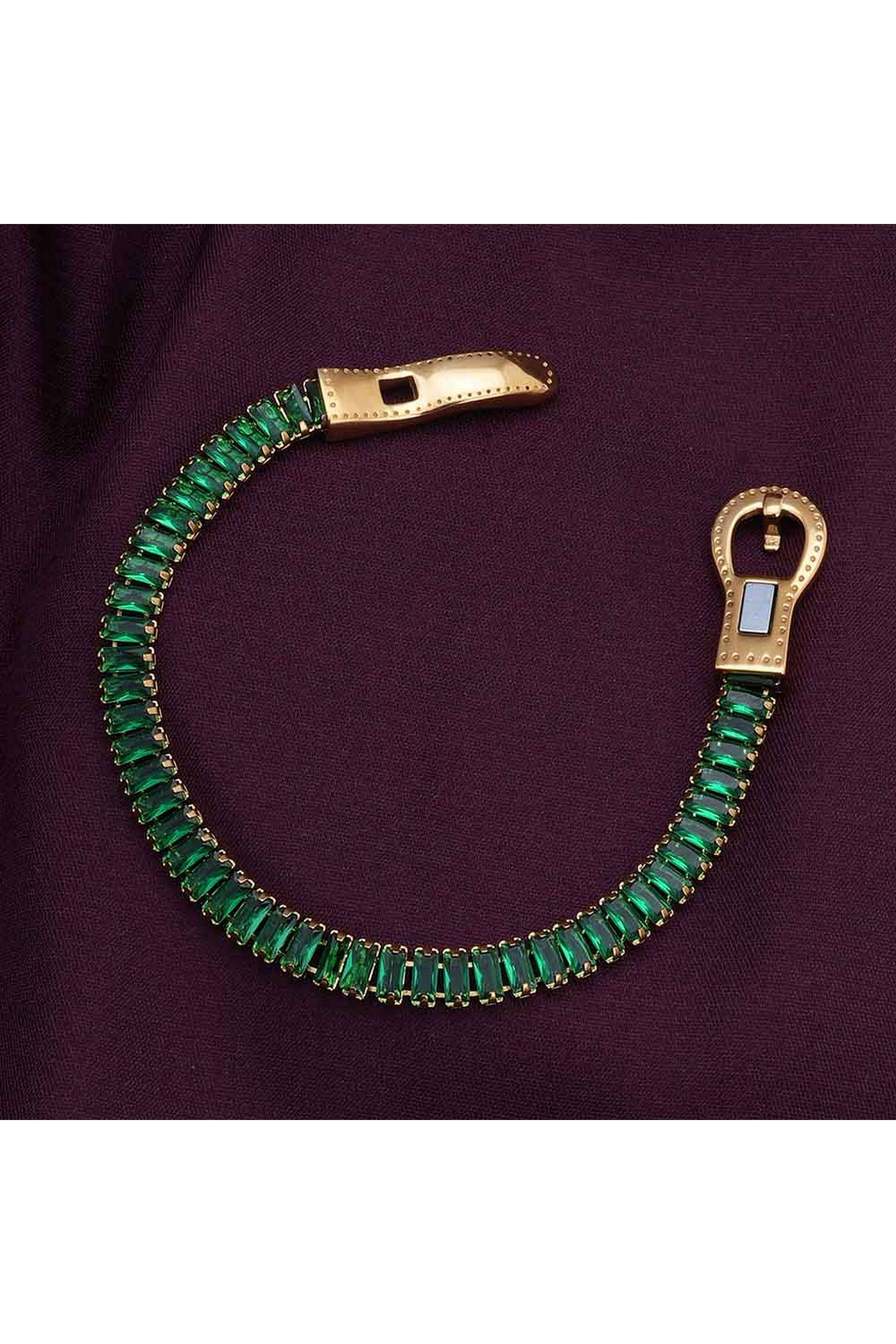 Green-Baguette-Tennis-Bracelet-for-Womens-Waterproof-&-Anti-Tarnish