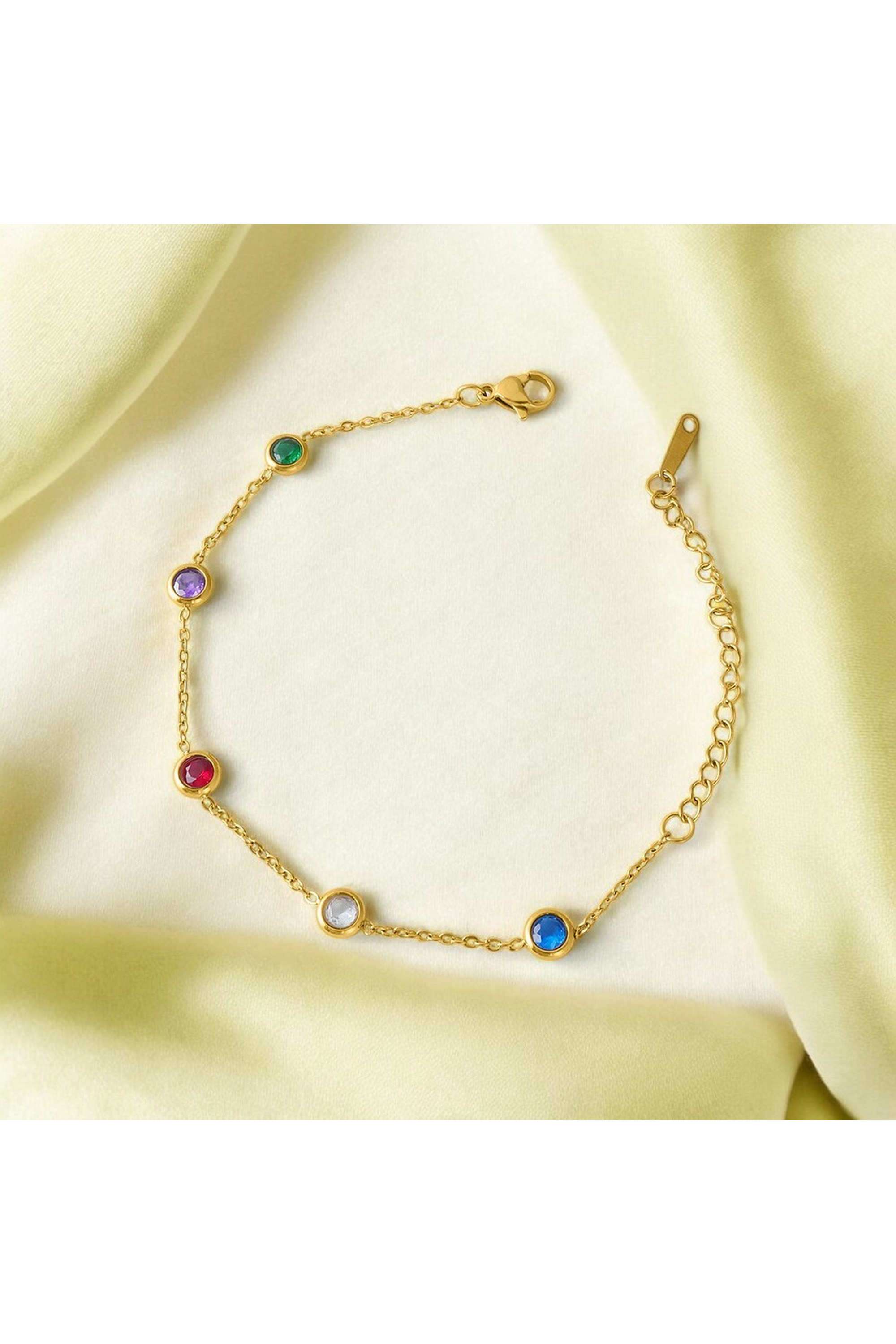 Multi-Crystal-Charm-Bracelet-for-Womens-Waterproof-&-Anti-Tarnish