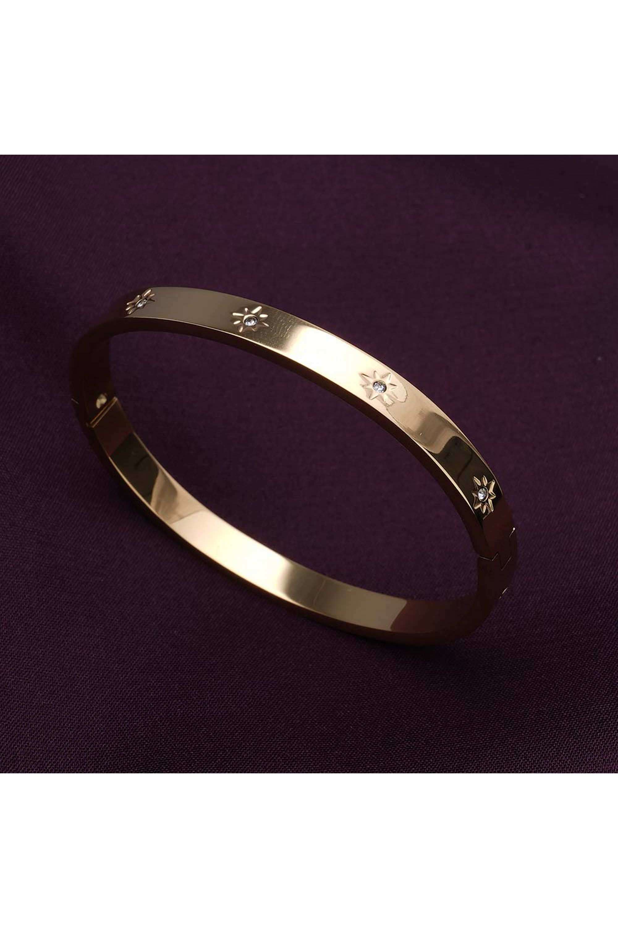 Floral-Diamonds-Bangle-Bracelet-for-Womens-Waterproof-&-Anti-Tarnish