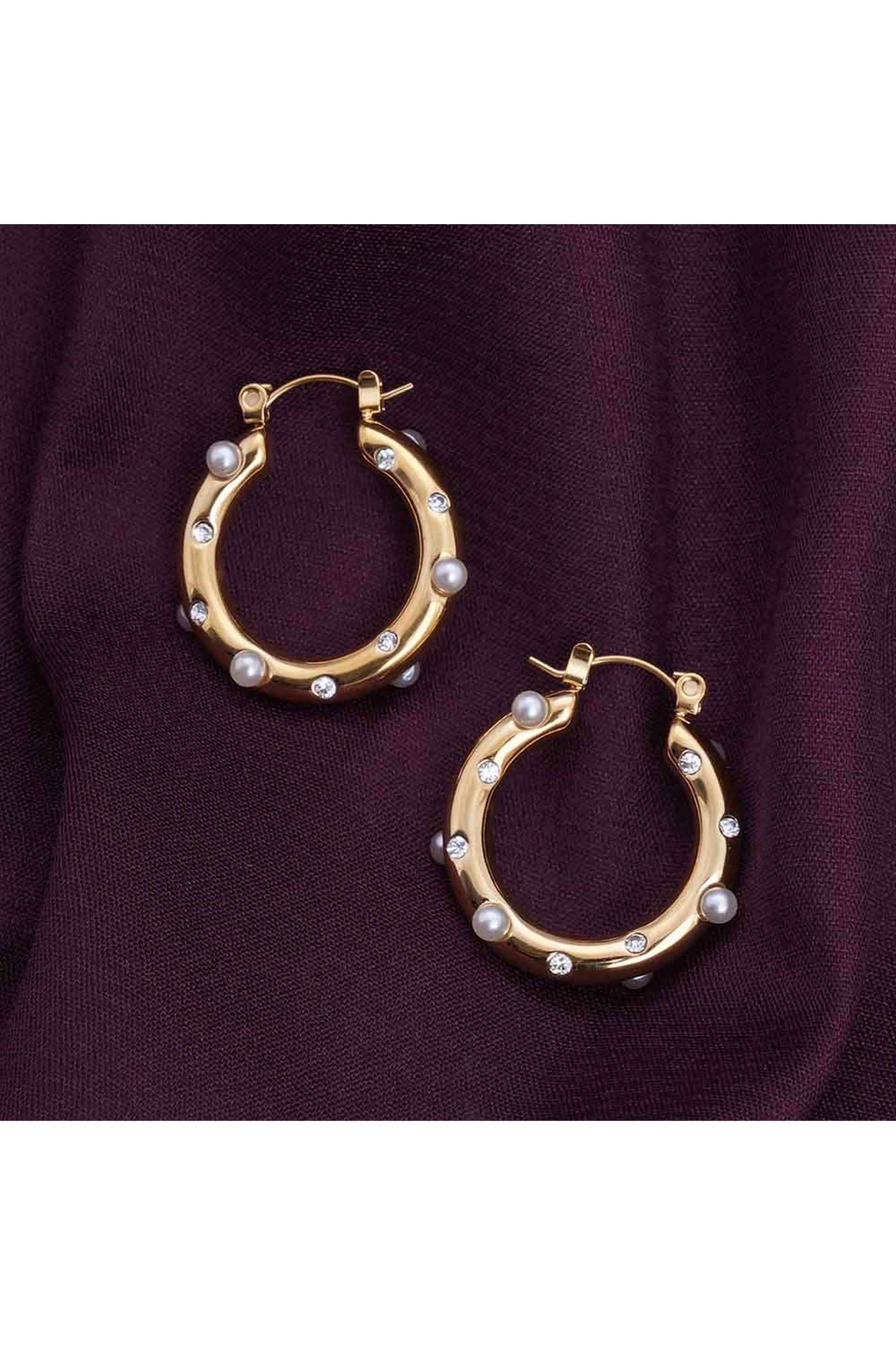 18k-Gold-Plated-Diamond-Pearl-Studded-Hoop-Earrings-for-Womens-Waterproof-&-Anti-Tarnish
