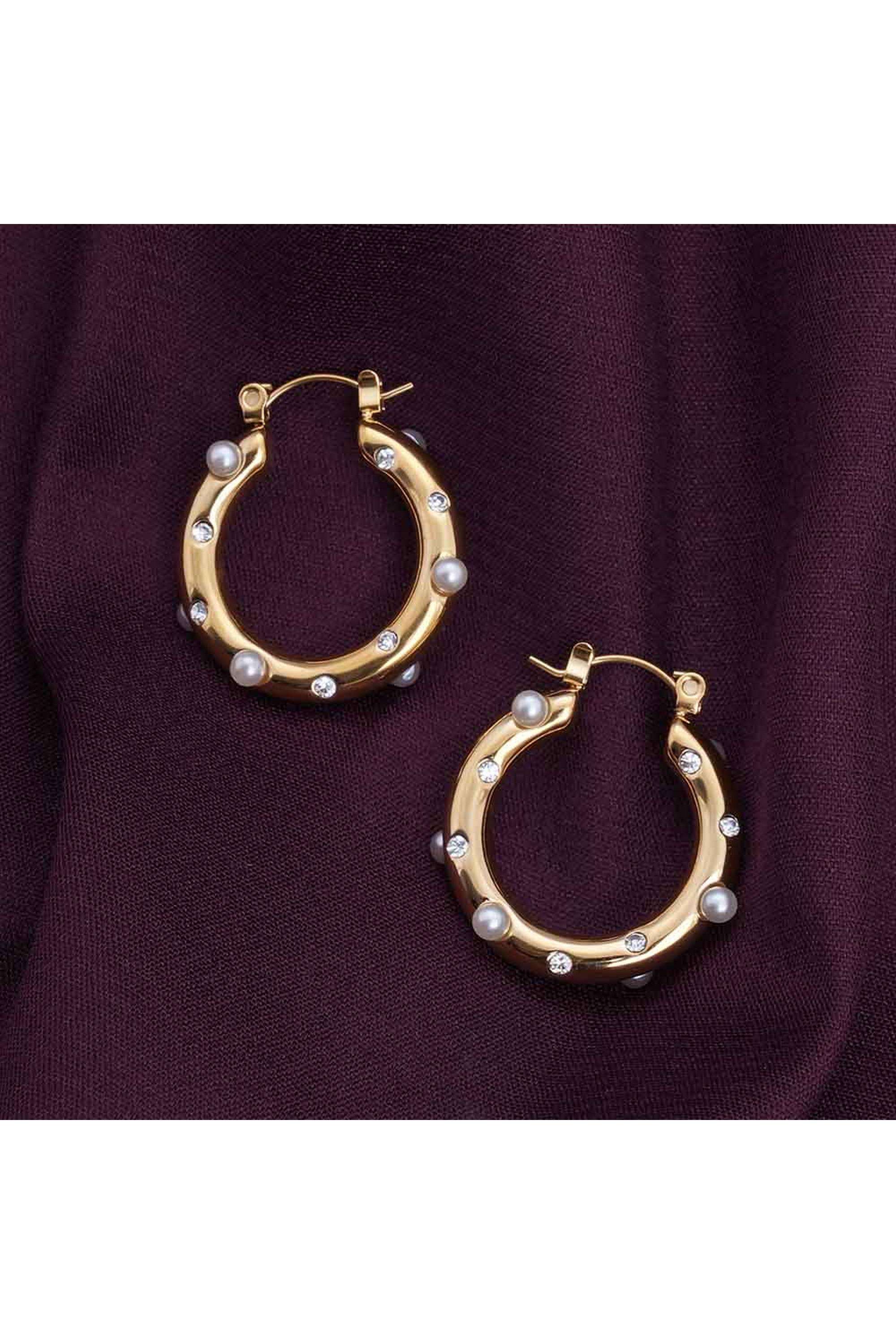 18k-Gold-Plated-Diamond-Pearl-Studded-Hoop-Earrings-for-Womens-Waterproof-&-Anti-Tarnish