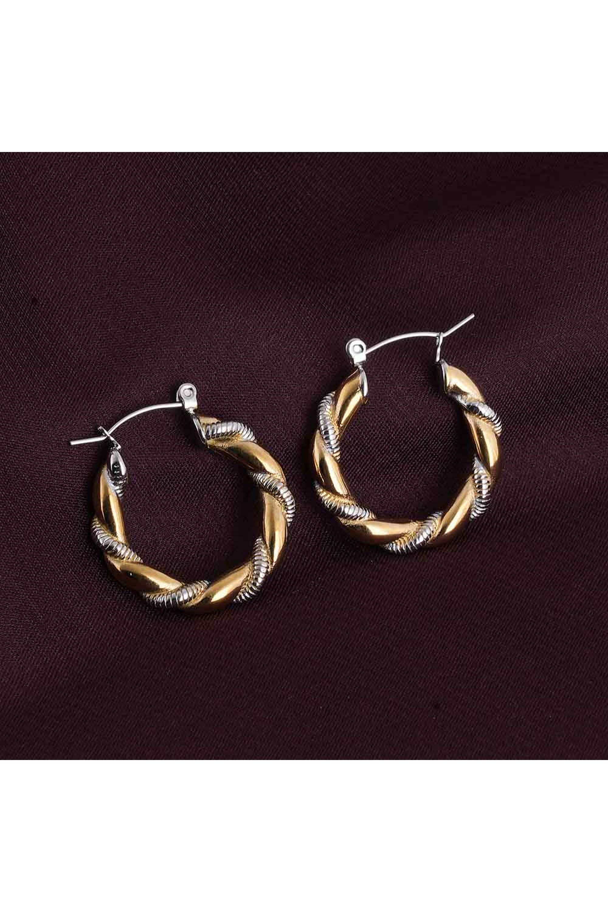 18k-Multi-Tone-Plated-Golden-Silver-Twisted-Hoop-Earrings-for-Womens-Waterproof-&-Anti-Tarnish