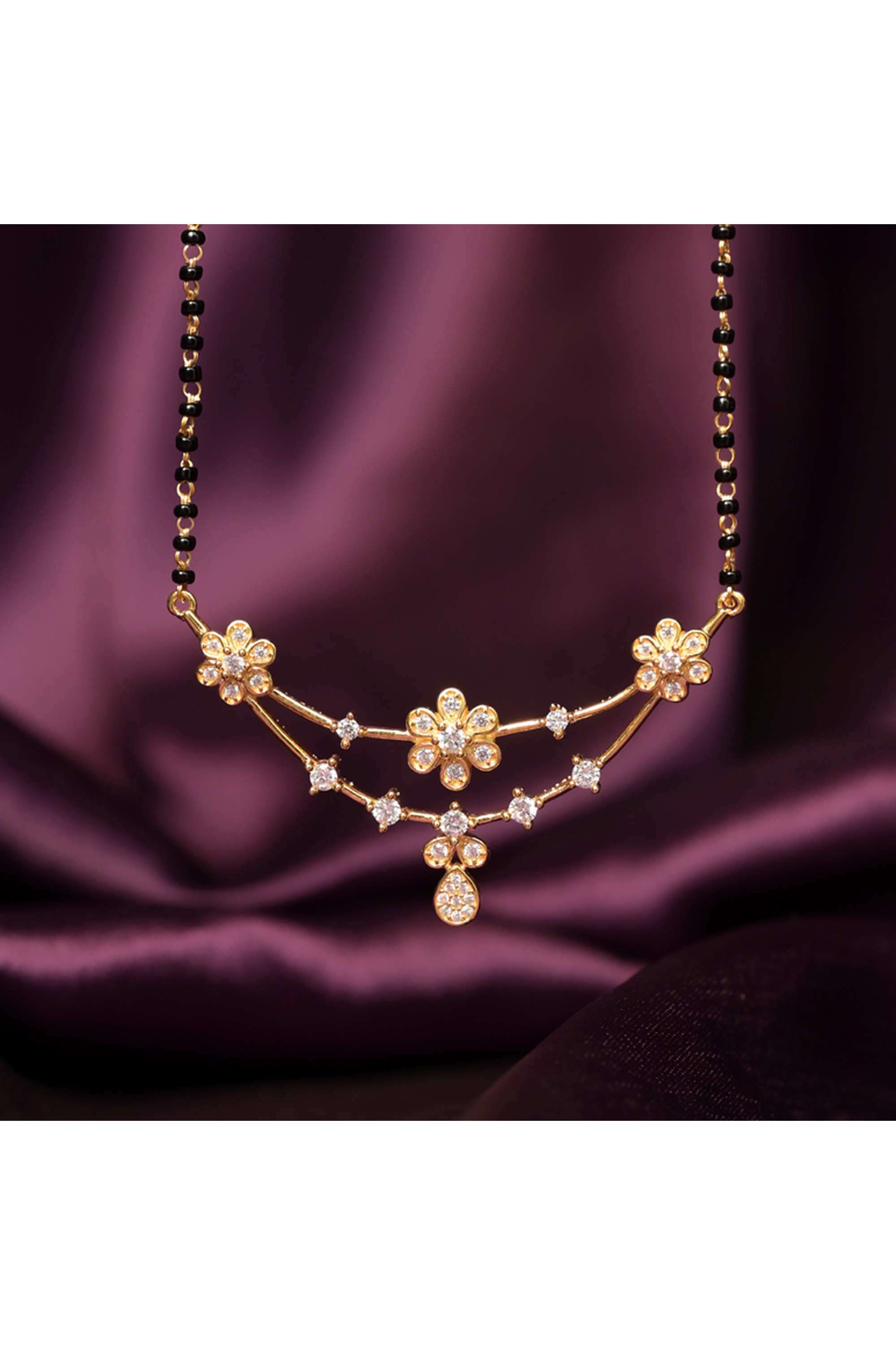 925-Sterling-Silver-Floral-Elegance-Mangalsutra-|-18K-Gold-Vermeil-for-Womens