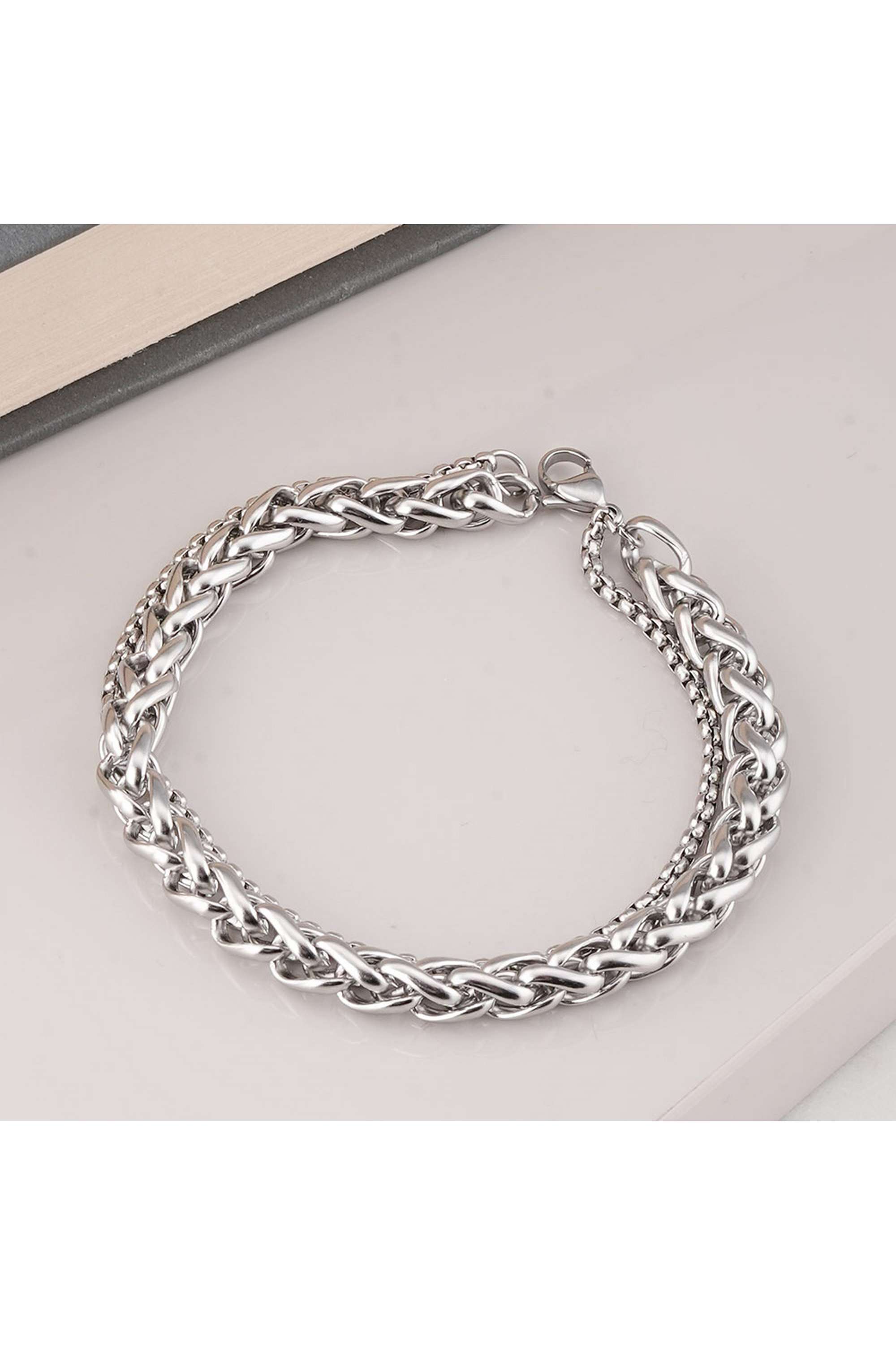 Layered-Silver-Bracelet-for-Mens---Waterproof-&-Anti-Tarnish