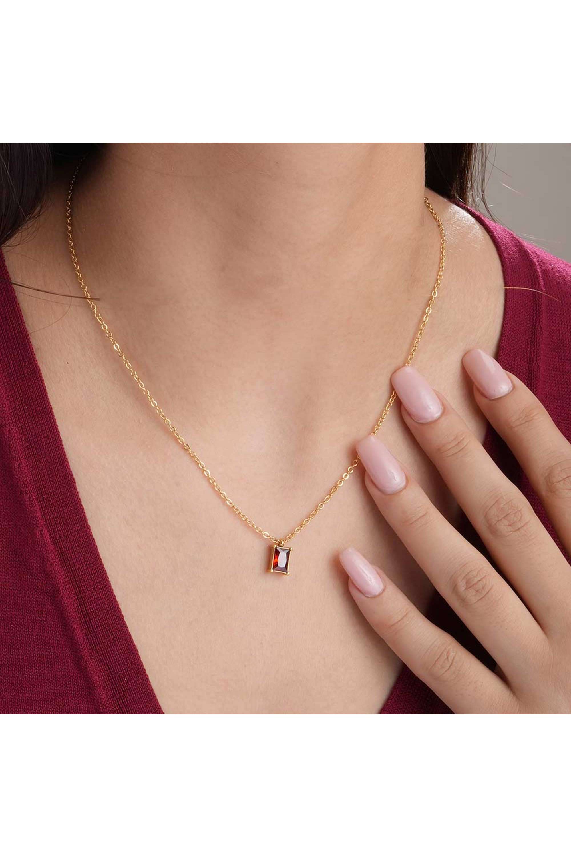 18k-Gold-Plated-Red-Garnet-Necklace-for-Womens-Waterproof-&-Anti-Tarnish