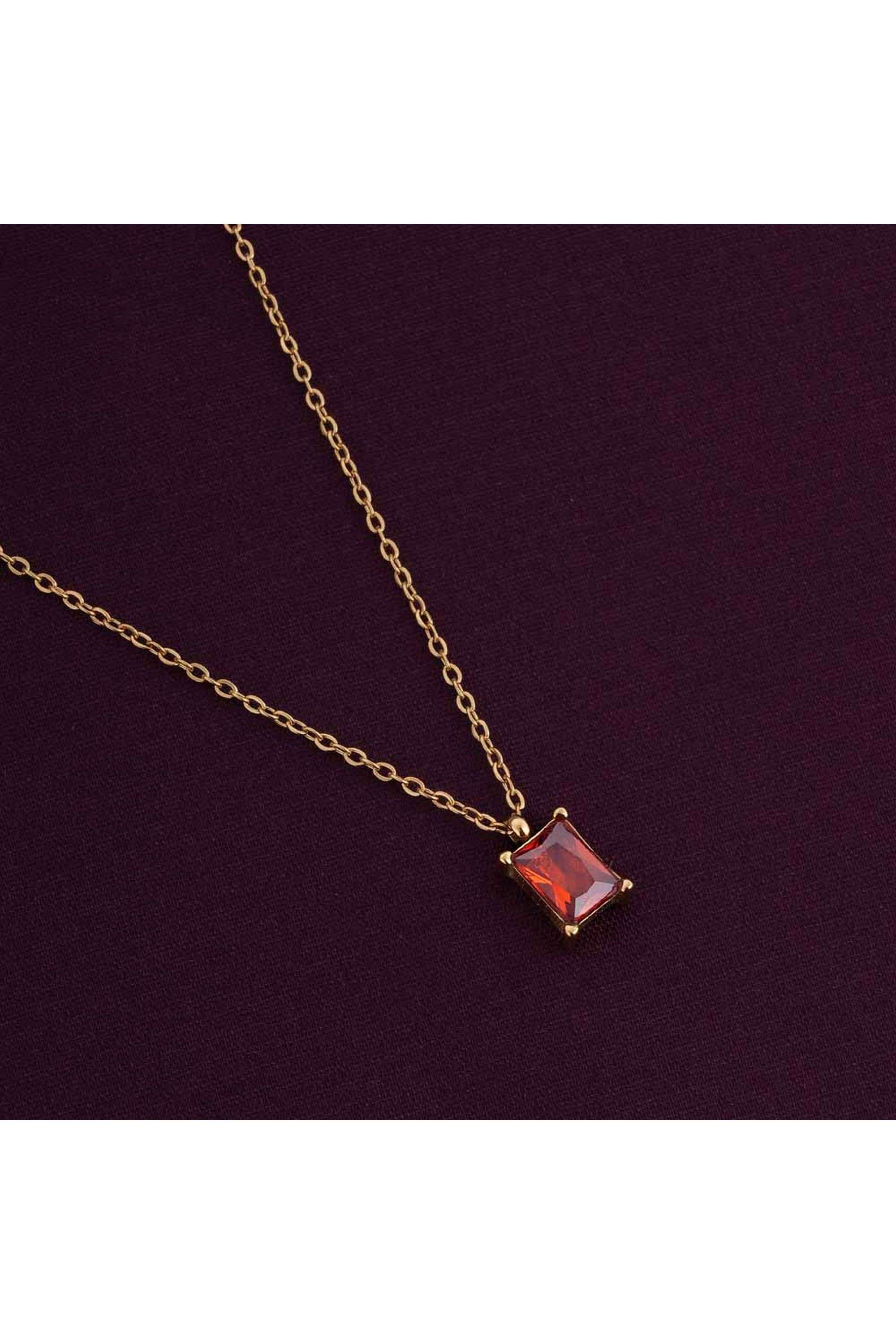 18k-Gold-Plated-Red-Garnet-Necklace-for-Womens-Waterproof-&-Anti-Tarnish