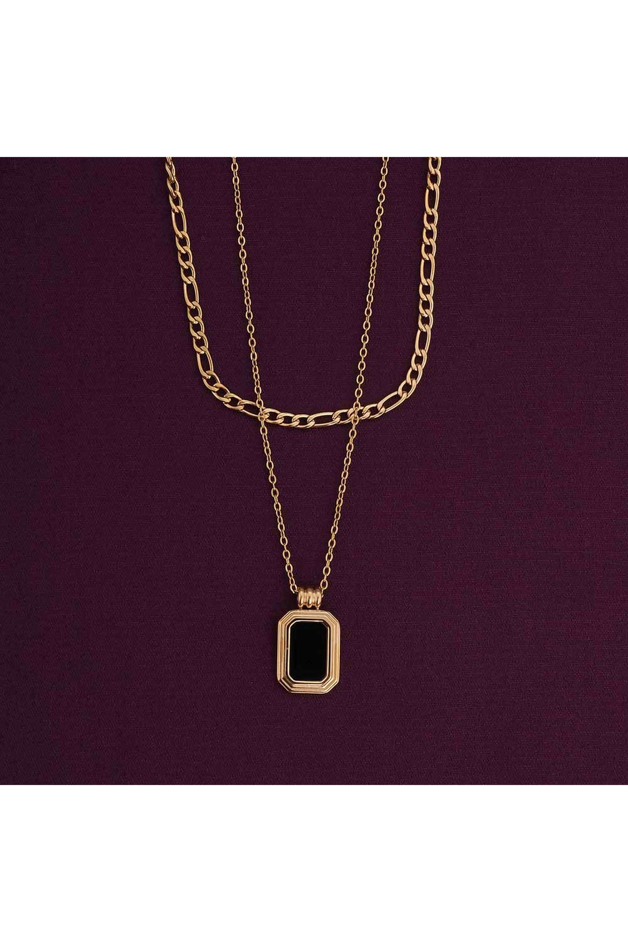 18k-Gold-Plated-Black-Onyx-Two-Layer-Necklace-for-Womens-Waterproof-&-Anti-Tarnish