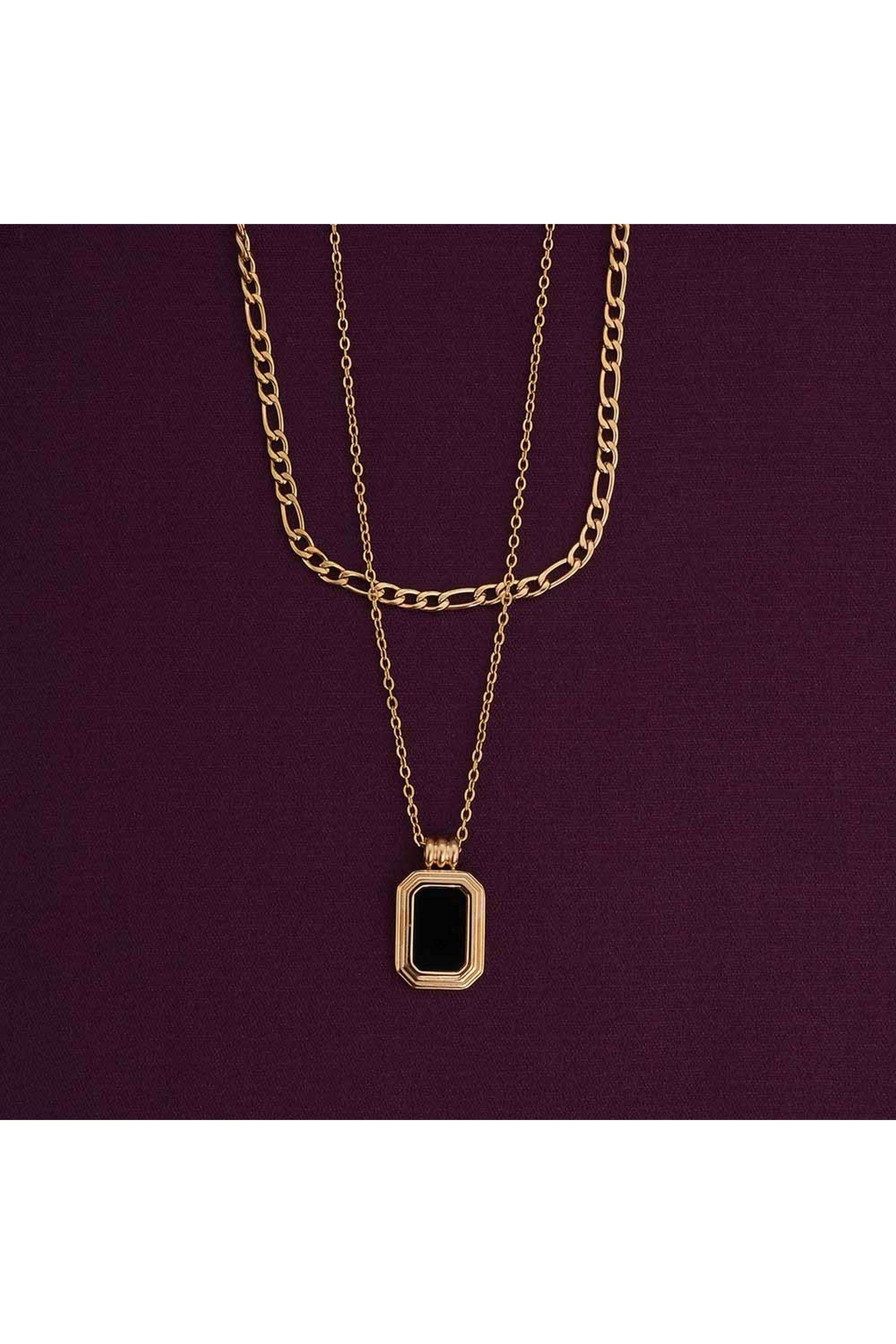 18k-Gold-Plated-Black-Onyx-Two-Layer-Necklace-for-Womens-Waterproof-&-Anti-Tarnish
