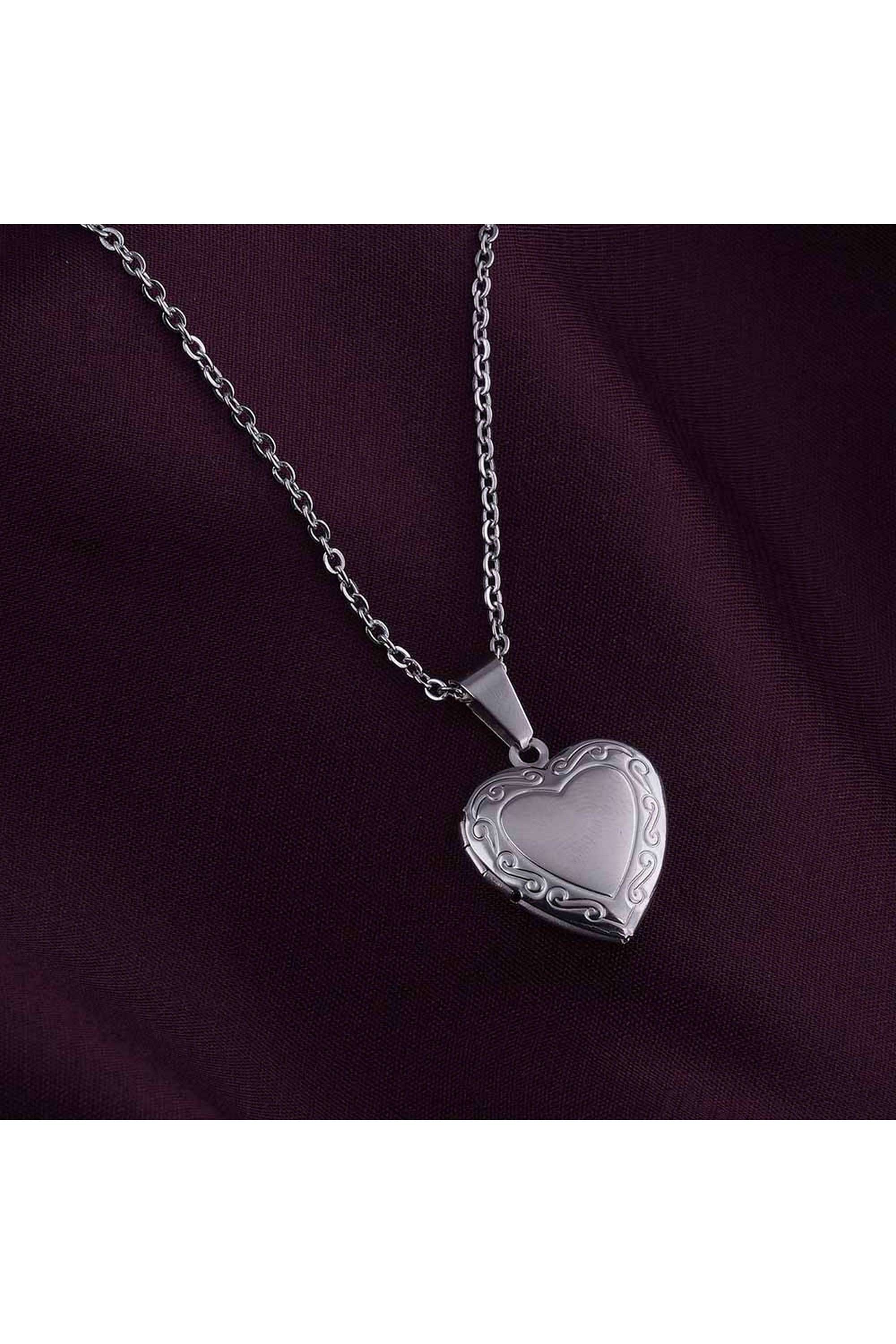 18k-Silver-Plated-Heart-Locket-Necklace-for-Womens-Waterproof-&-Anti-Tarnish