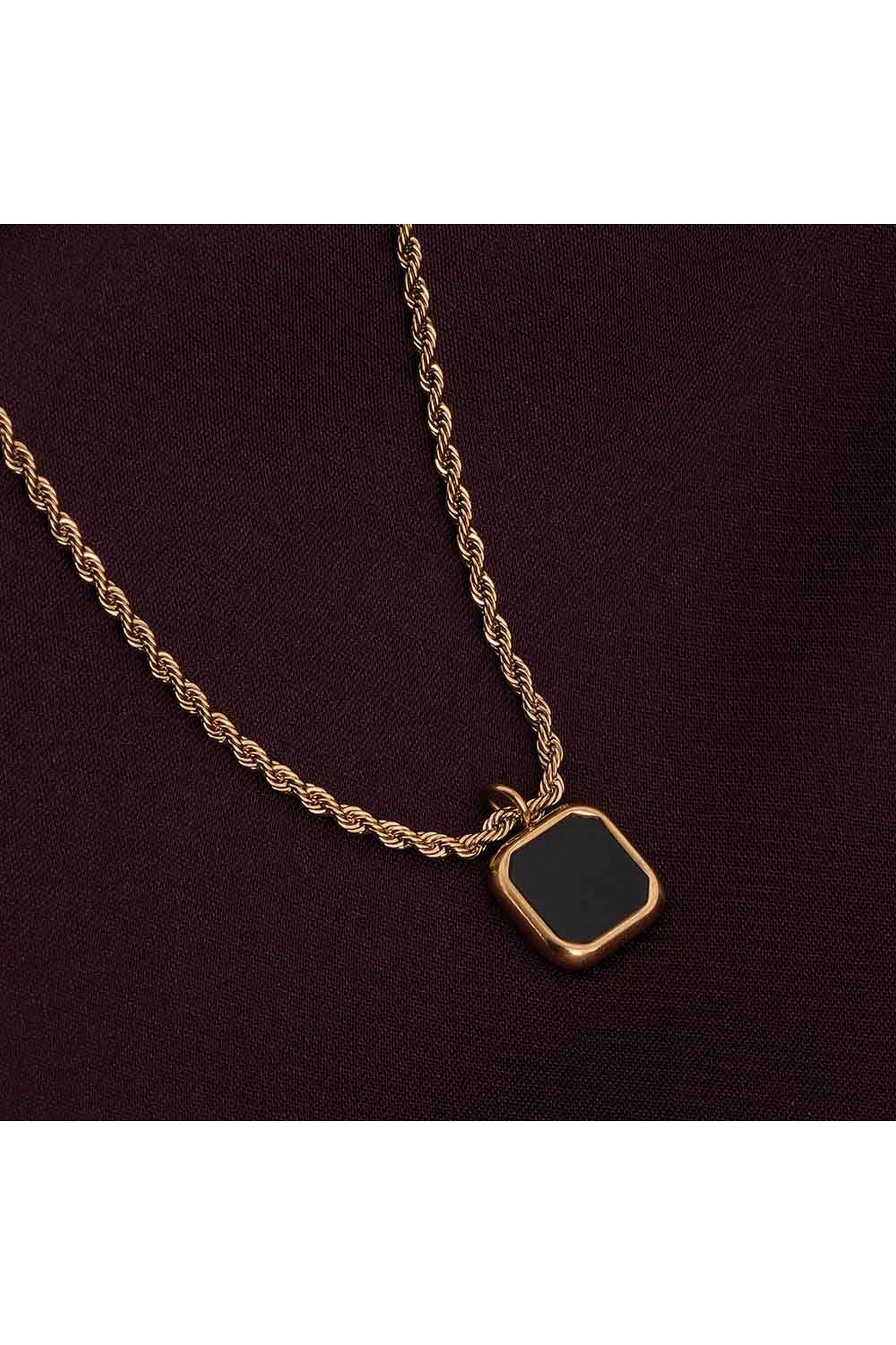 18k-Gold-Plated-Black-Enamel-Necklace-for-Womens-Waterproof-&-Anti-Tarnish