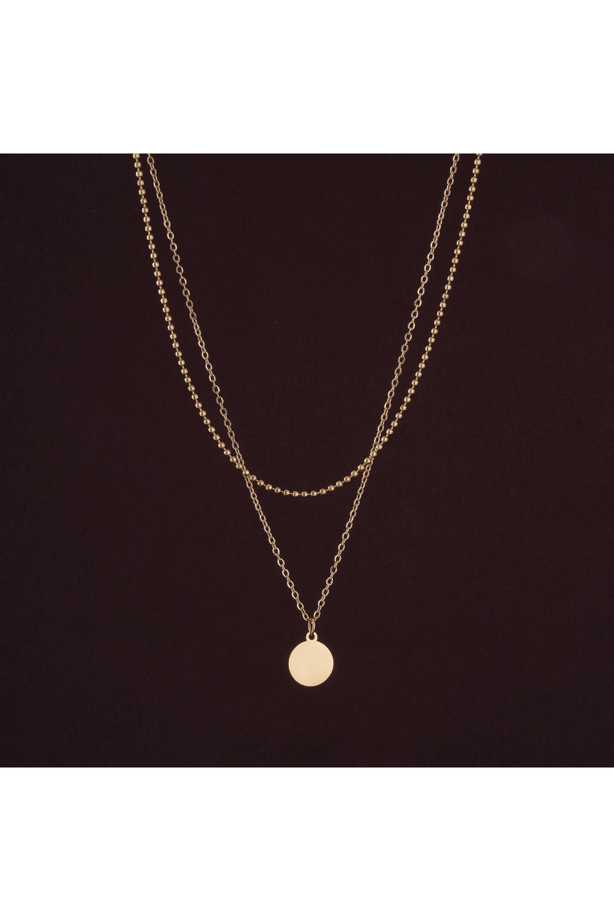 18k-Gold-Plated-Little-Round-Two-Layer-Necklace-for-Womens-Waterproof-&-Anti-Tarnish