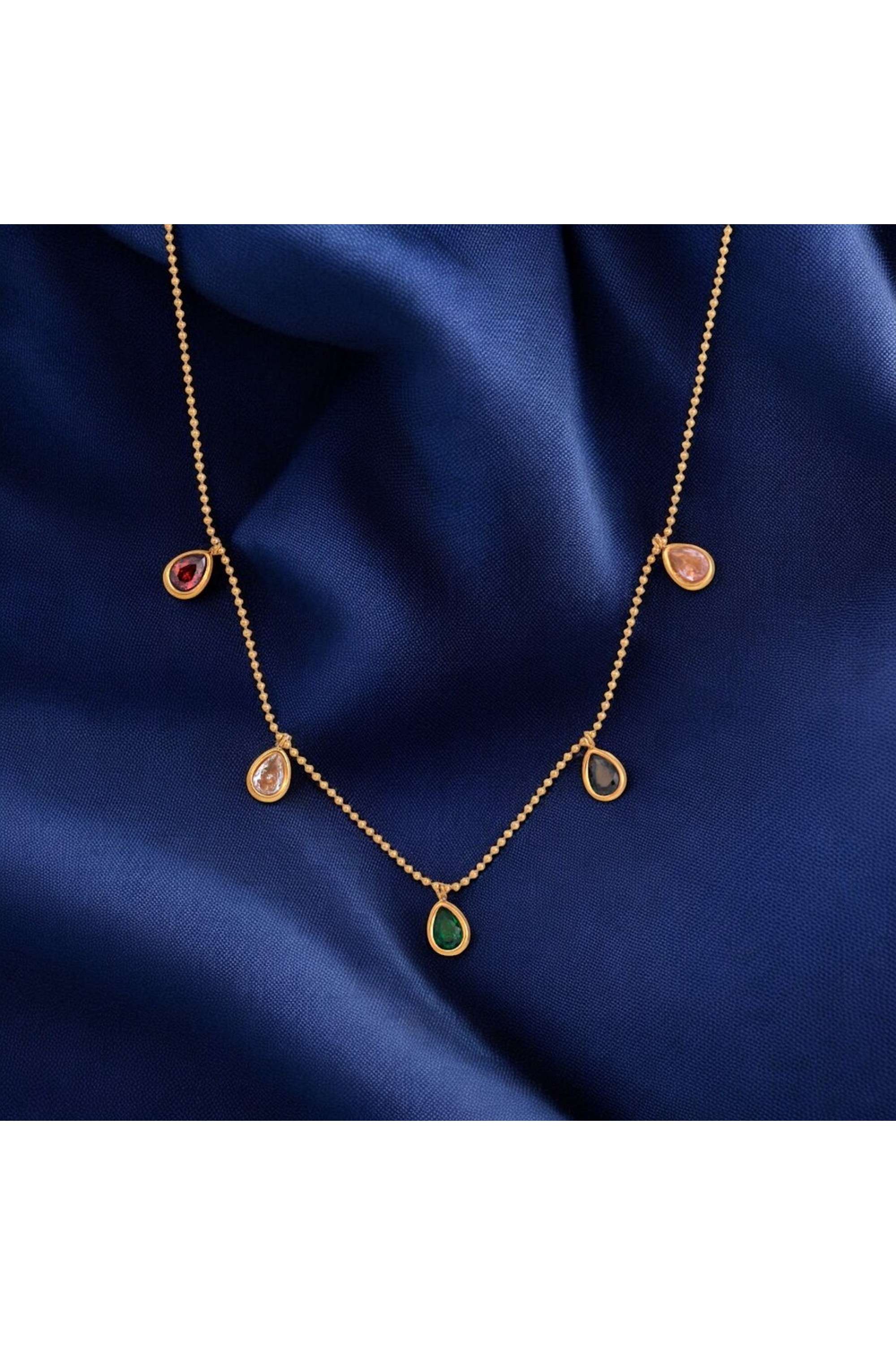 18k-Gold-Plated-Colourful-Stones-Necklace-for-Womens-Waterproof-&-Anti-Tarnish