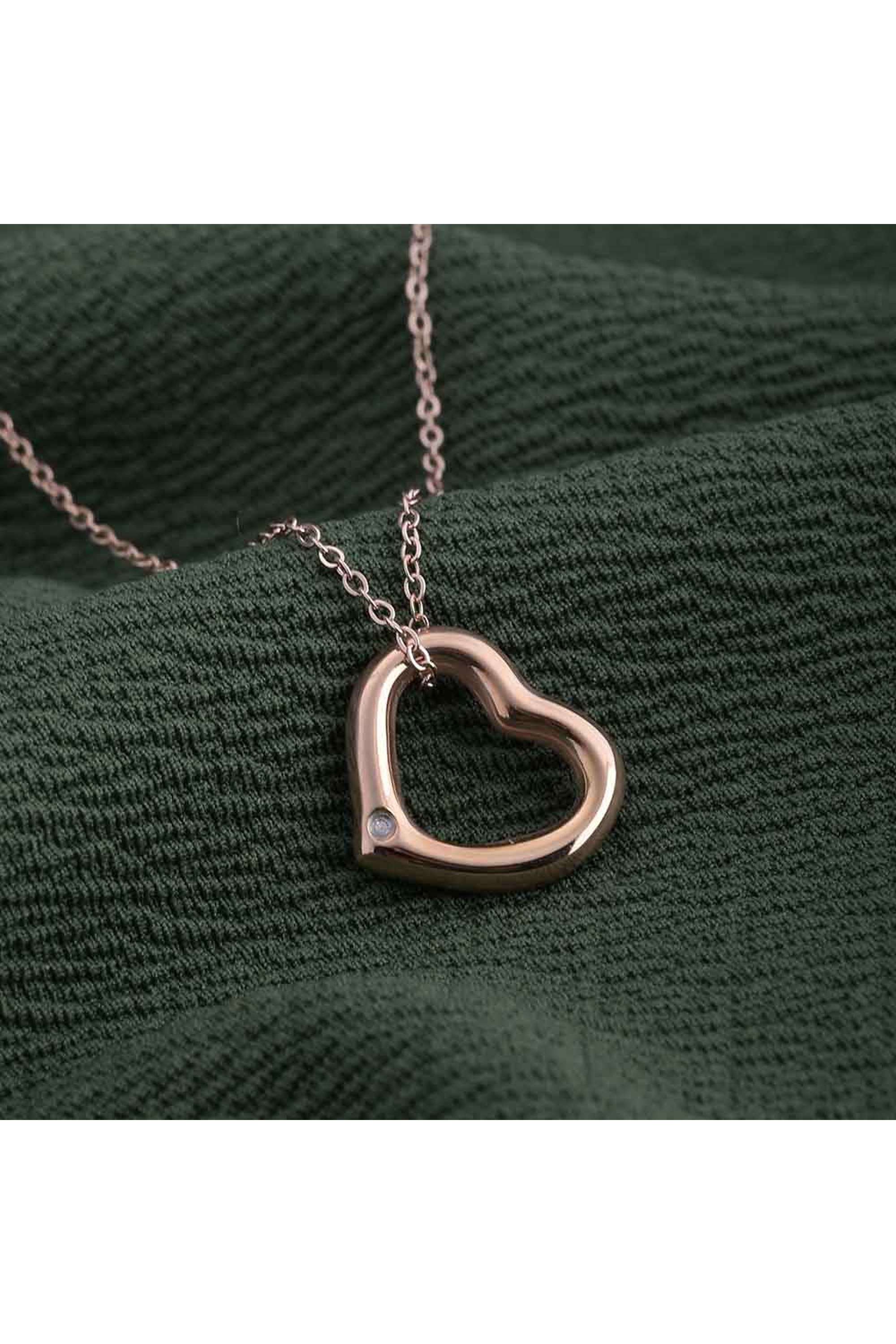 18K-Rose-Gold-Plated-Heart-Pendant-Necklace-For-Womens---Waterproof-&-Anti-Tarnish