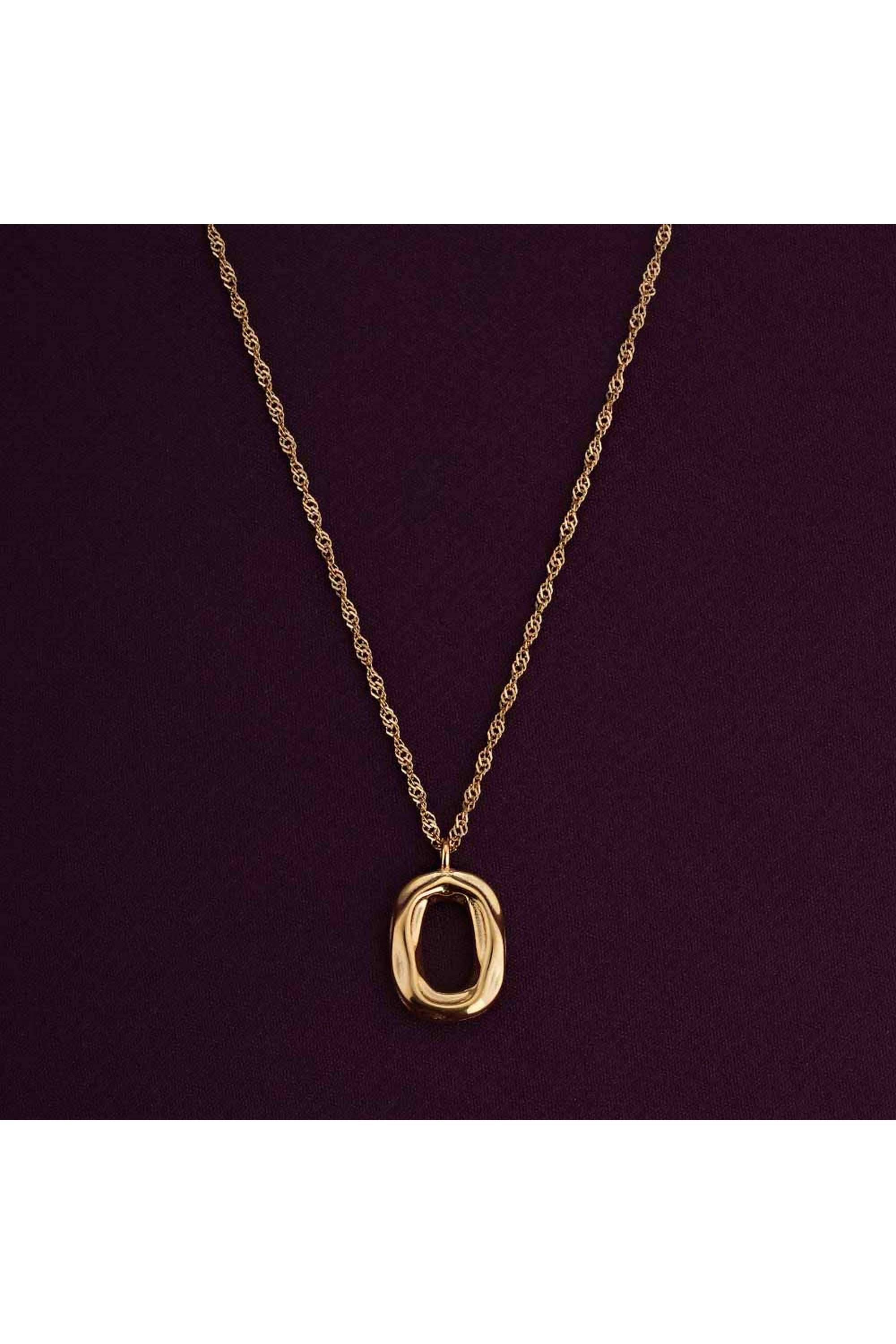 18k-Gold-Plated-Wobbly-Oval-Necklace-for-Womens-Waterproof-&-Anti-Tarnish