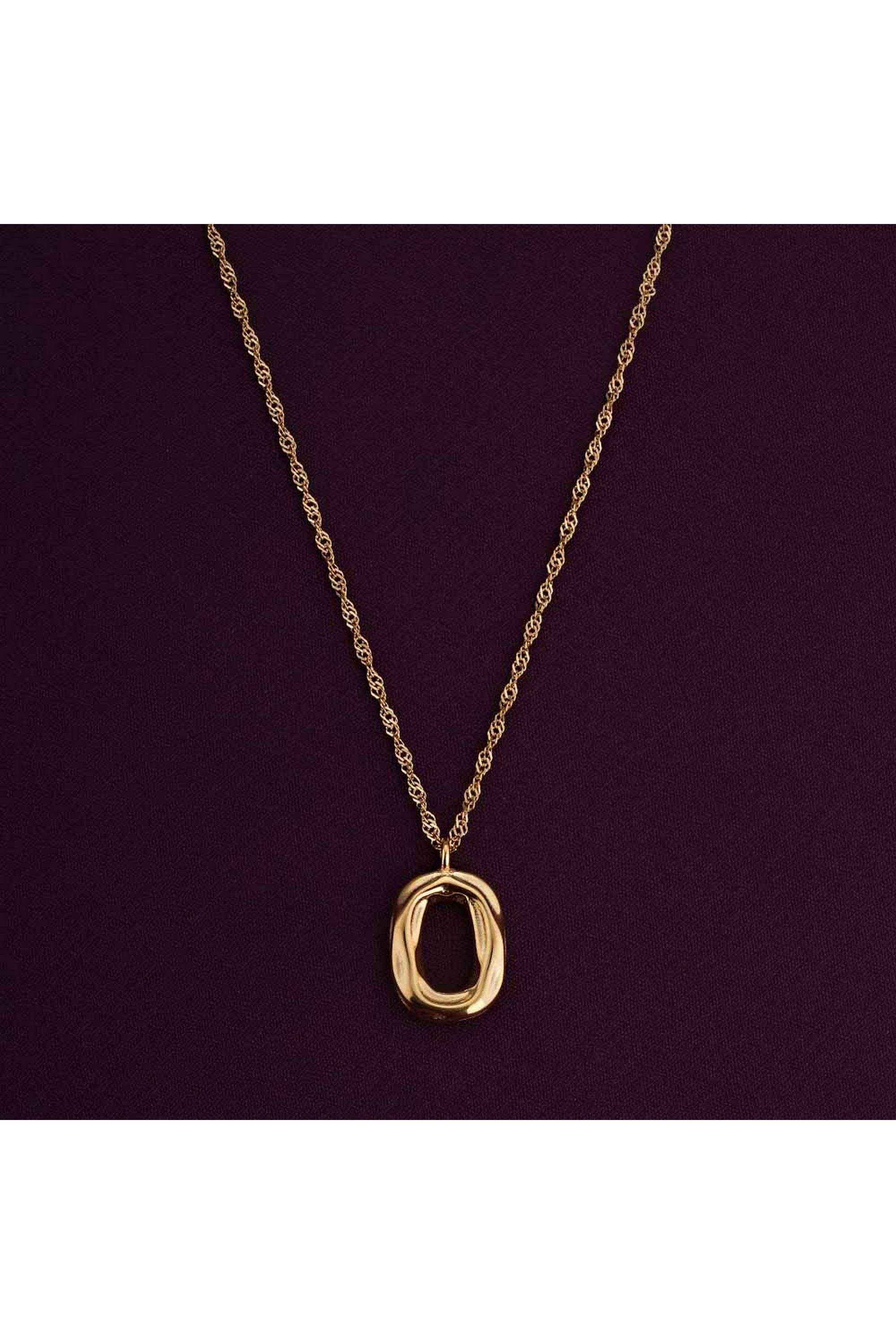 18k-Gold-Plated-Wobbly-Oval-Necklace-for-Womens-Waterproof-&-Anti-Tarnish
