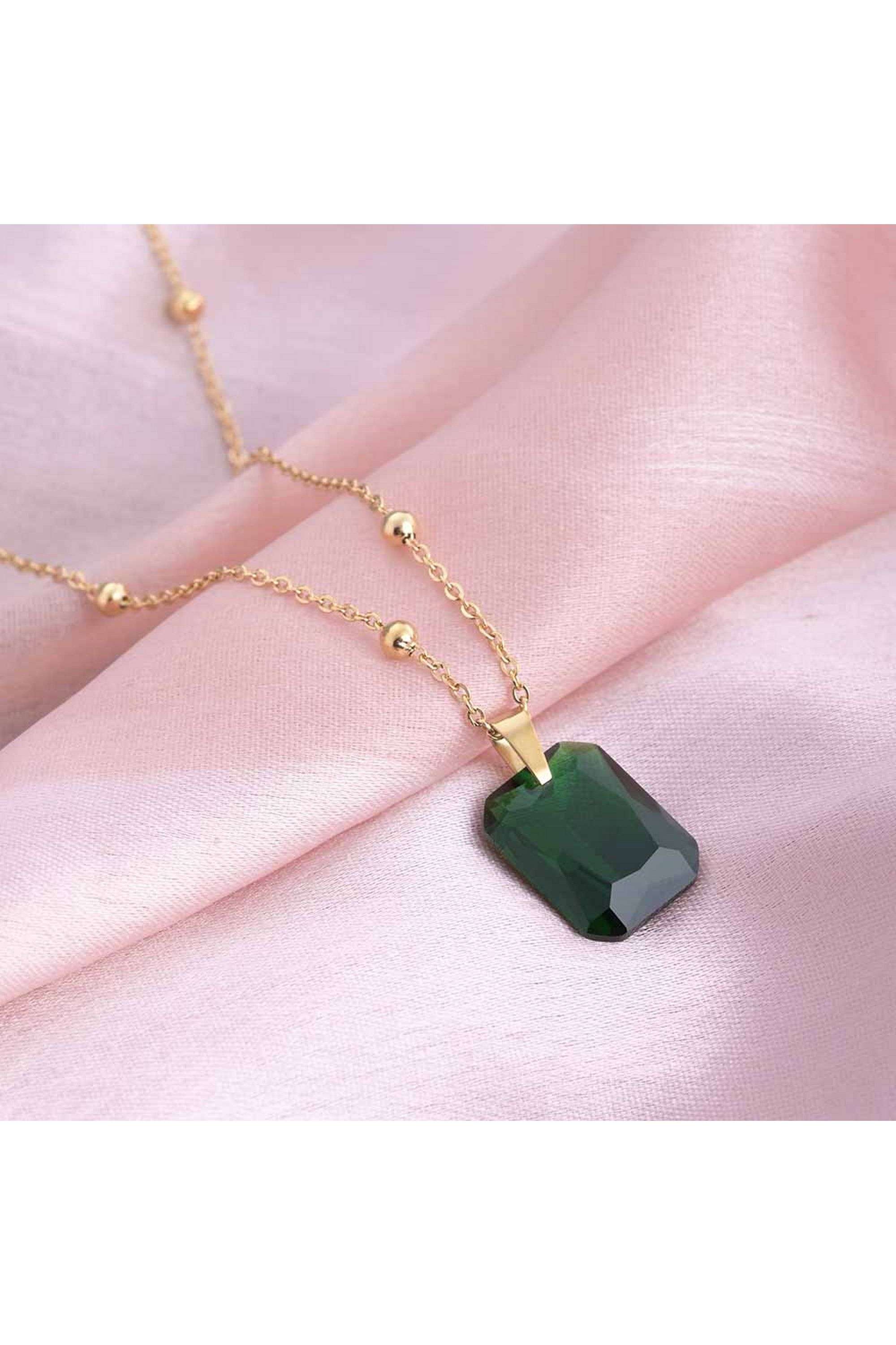 18k-Gold-Plated-Dazzling-Emerald-Necklace-for-Womens-Waterproof-&-Anti-Tarnish