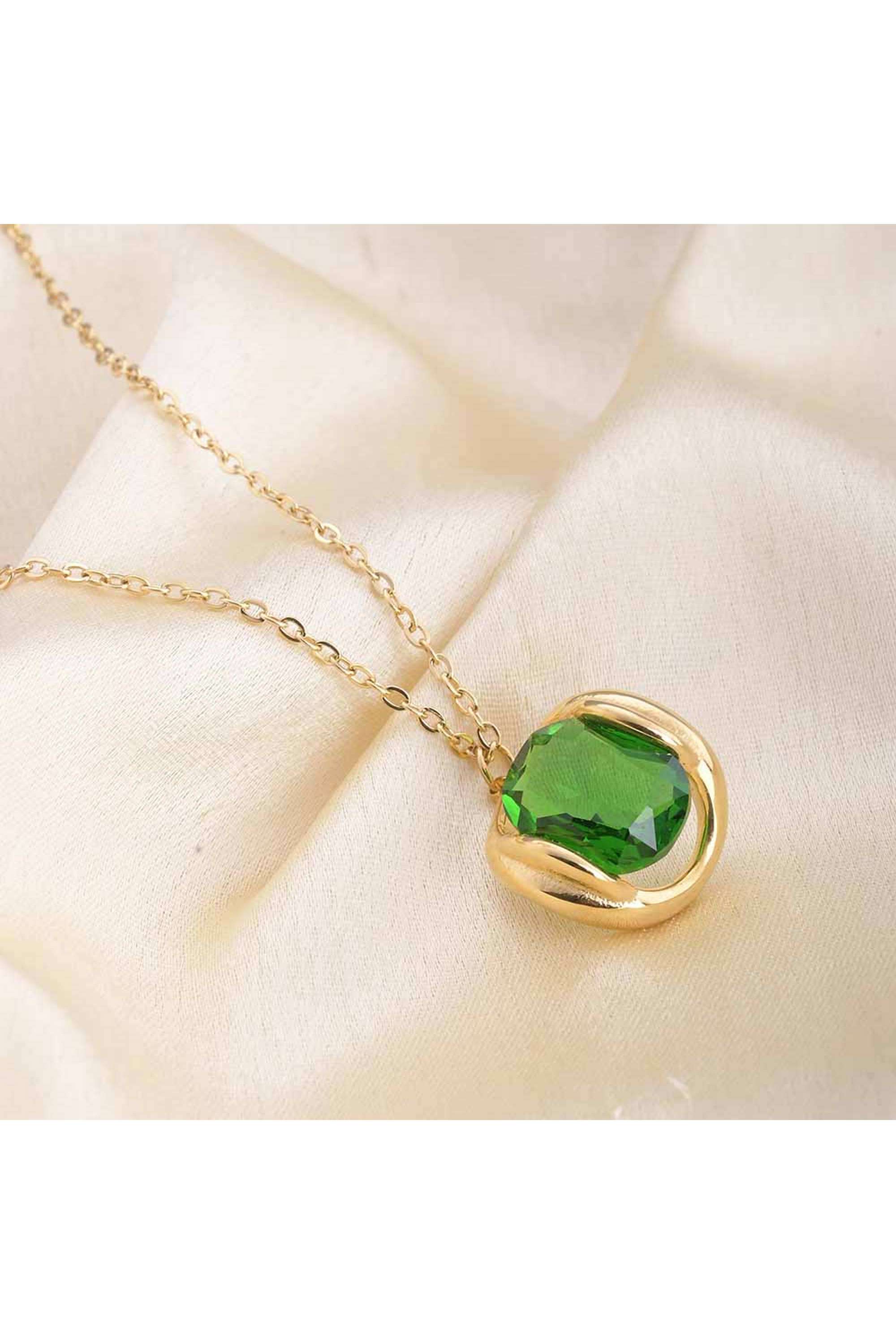 18k-Gold-Plated-Regal-Emerald-Necklace-for-Womens-Waterproof-&-Anti-Tarnish