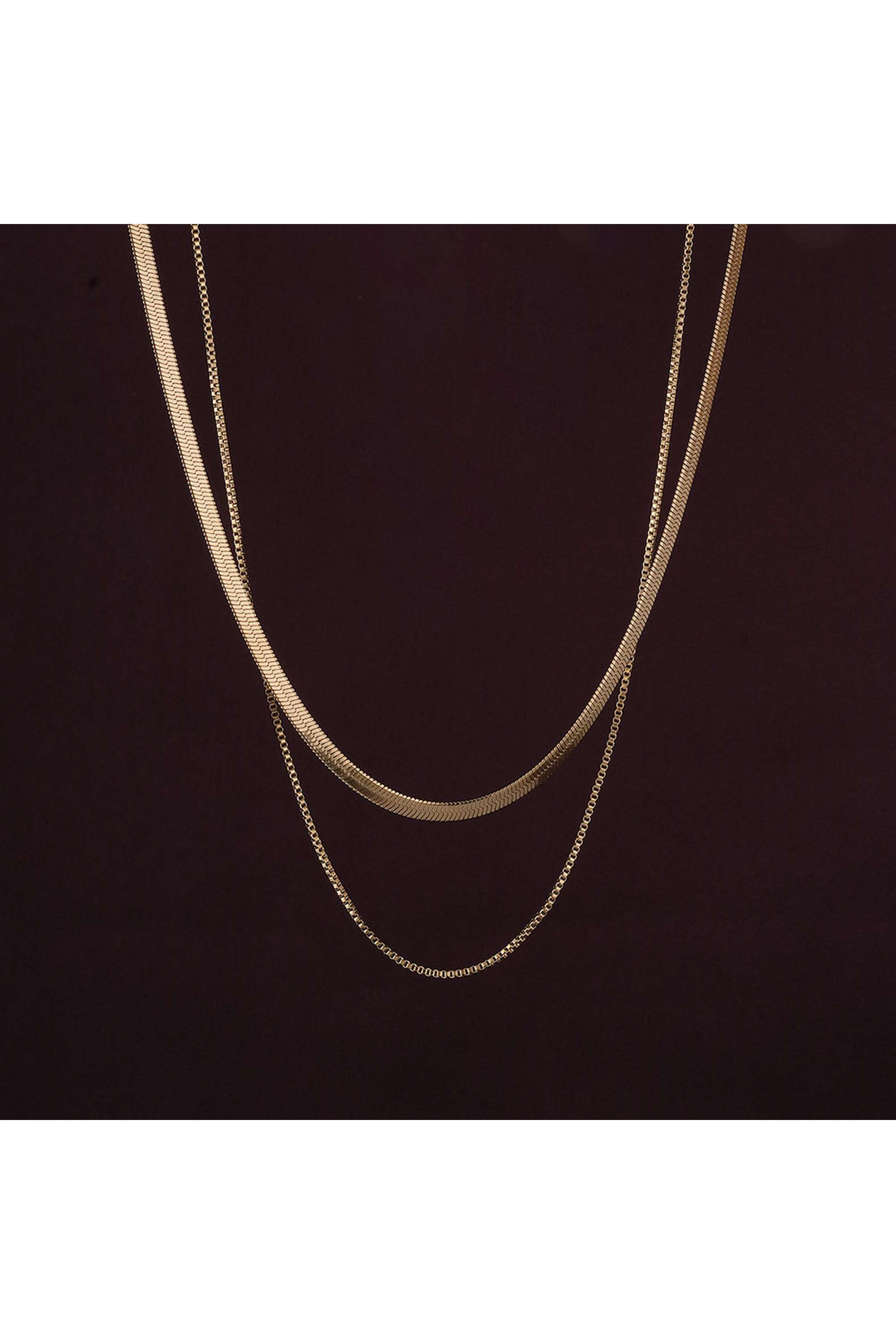 18k-Gold-Plated-Double-Chain-Delight-Necklace-for-Womens-Waterproof-&-Anti-Tarnish