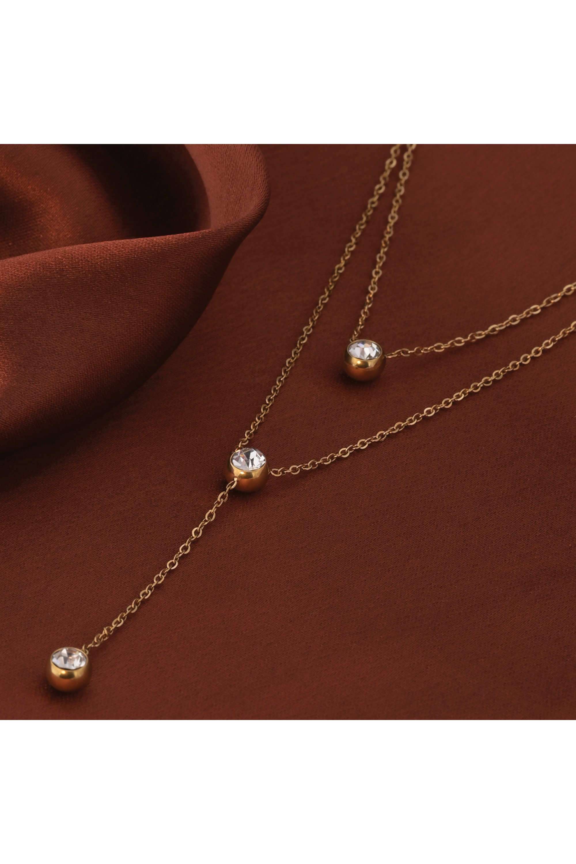 18k-Gold-Plated-Two-Layered-Solitaire-Drop-Necklace-for-Womens-Waterproof-&-Anti-Tarnish