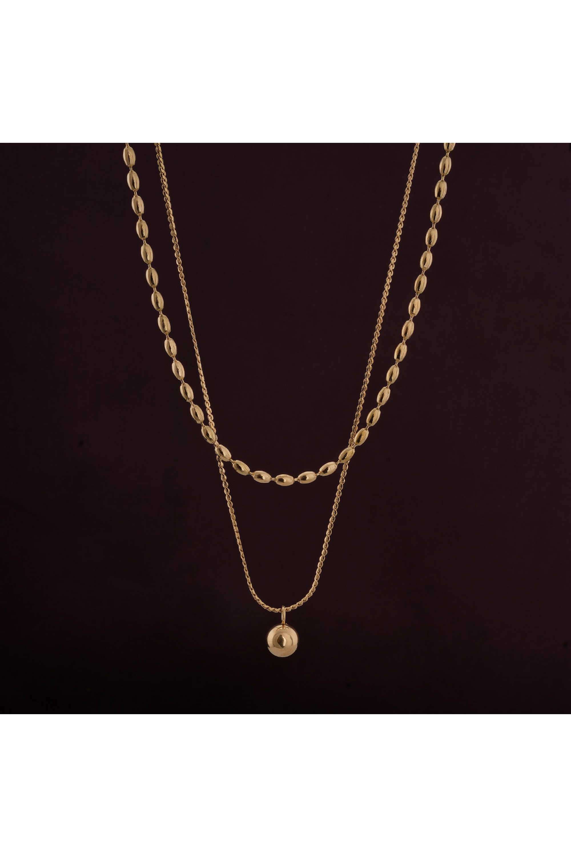 18k-Gold-Plated-Two-Layered-Bead-Necklace-for-Womens-Waterproof-&-Anti-Tarnish