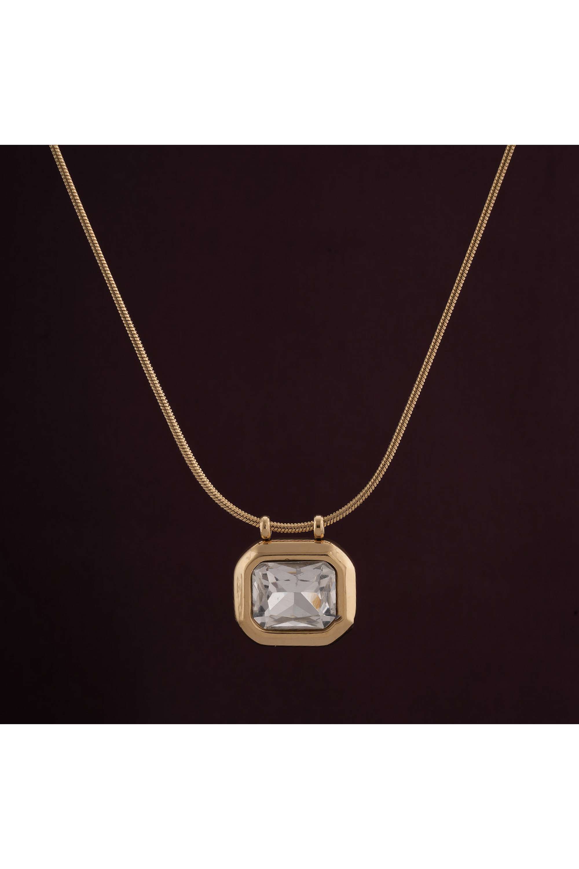 18k-Gold-Plated-Octagon-Diamond-Necklace-for-Womens-Waterproof-&-Anti-Tarnish