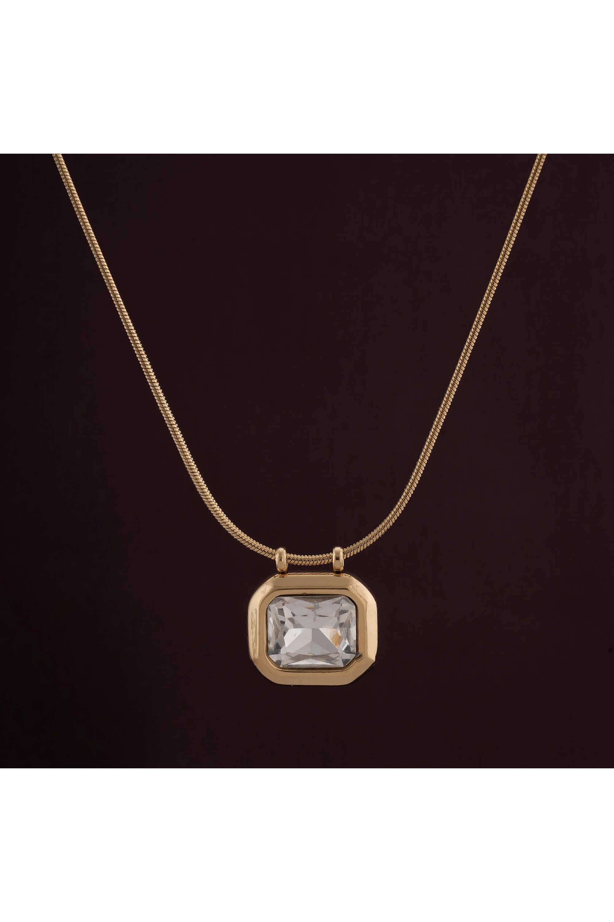 18k-Gold-Plated-Octagon-Diamond-Necklace-for-Womens-Waterproof-&-Anti-Tarnish