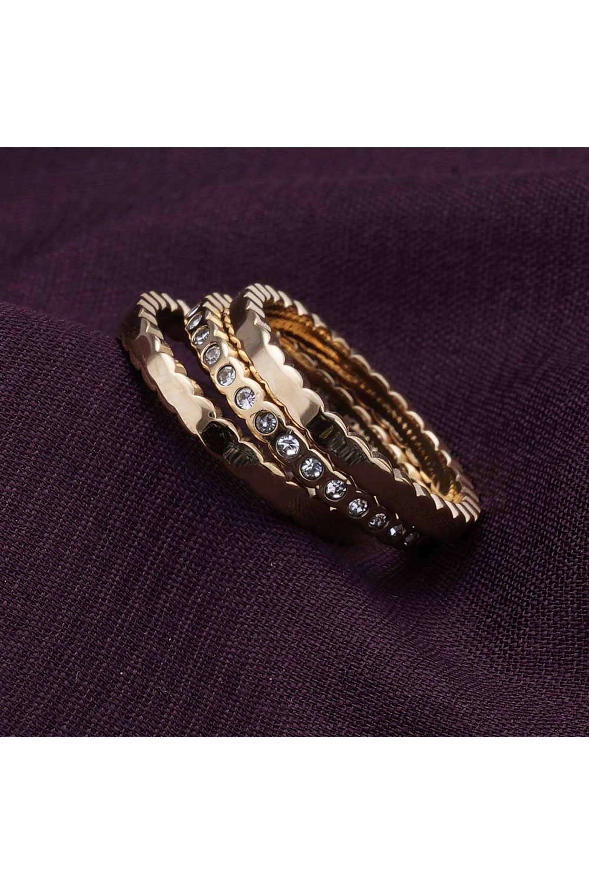 Three-Piece-Honeycomb-Ring-for-Womens-(Size---6)---Waterproof-&-Anti-Tarnish