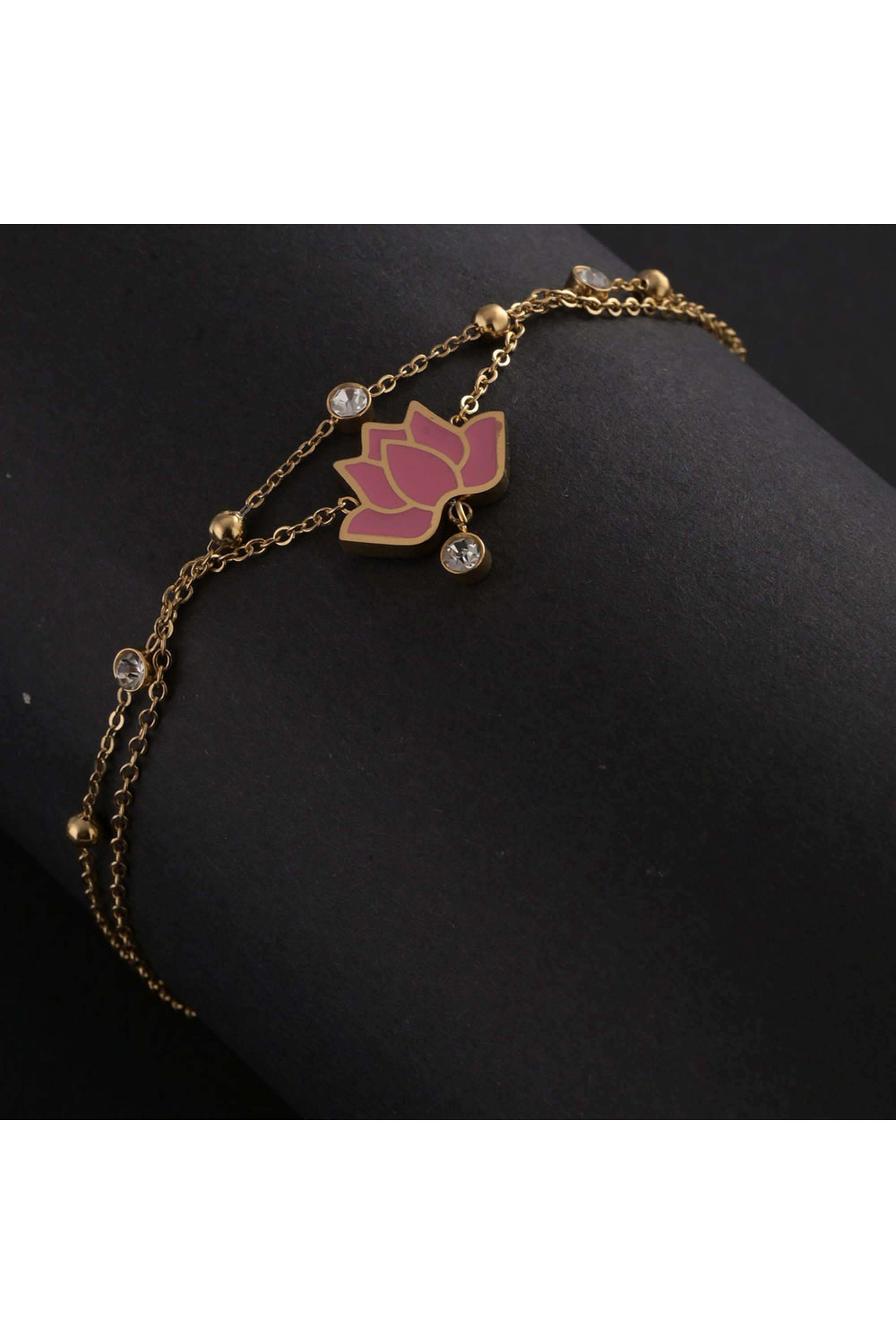 Water-Lily-Anklet-for-Womens-Waterproof-&-Anti-Tarnish